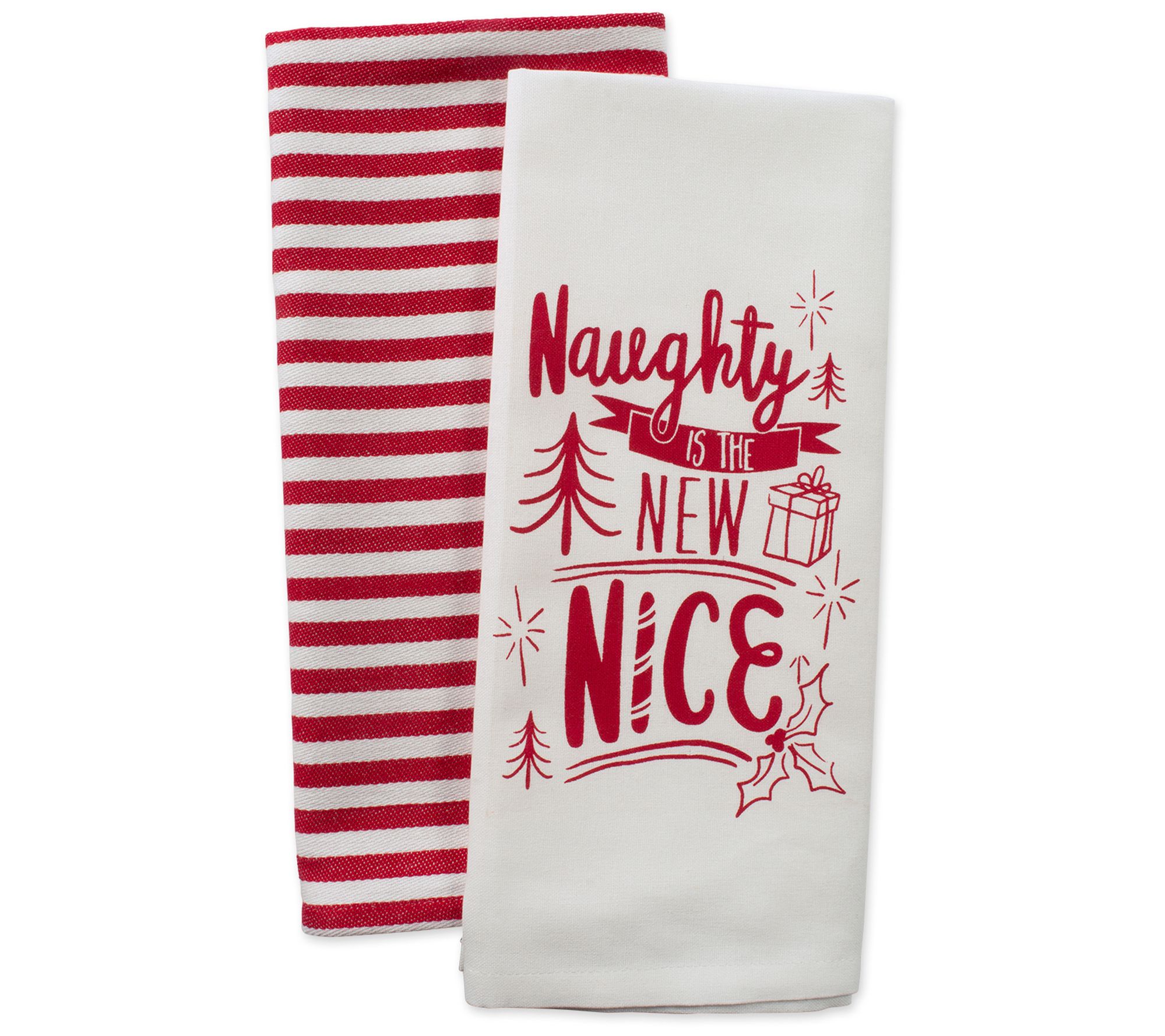 Design Imports Set of 2 Naughty Nice Kitchen Towels