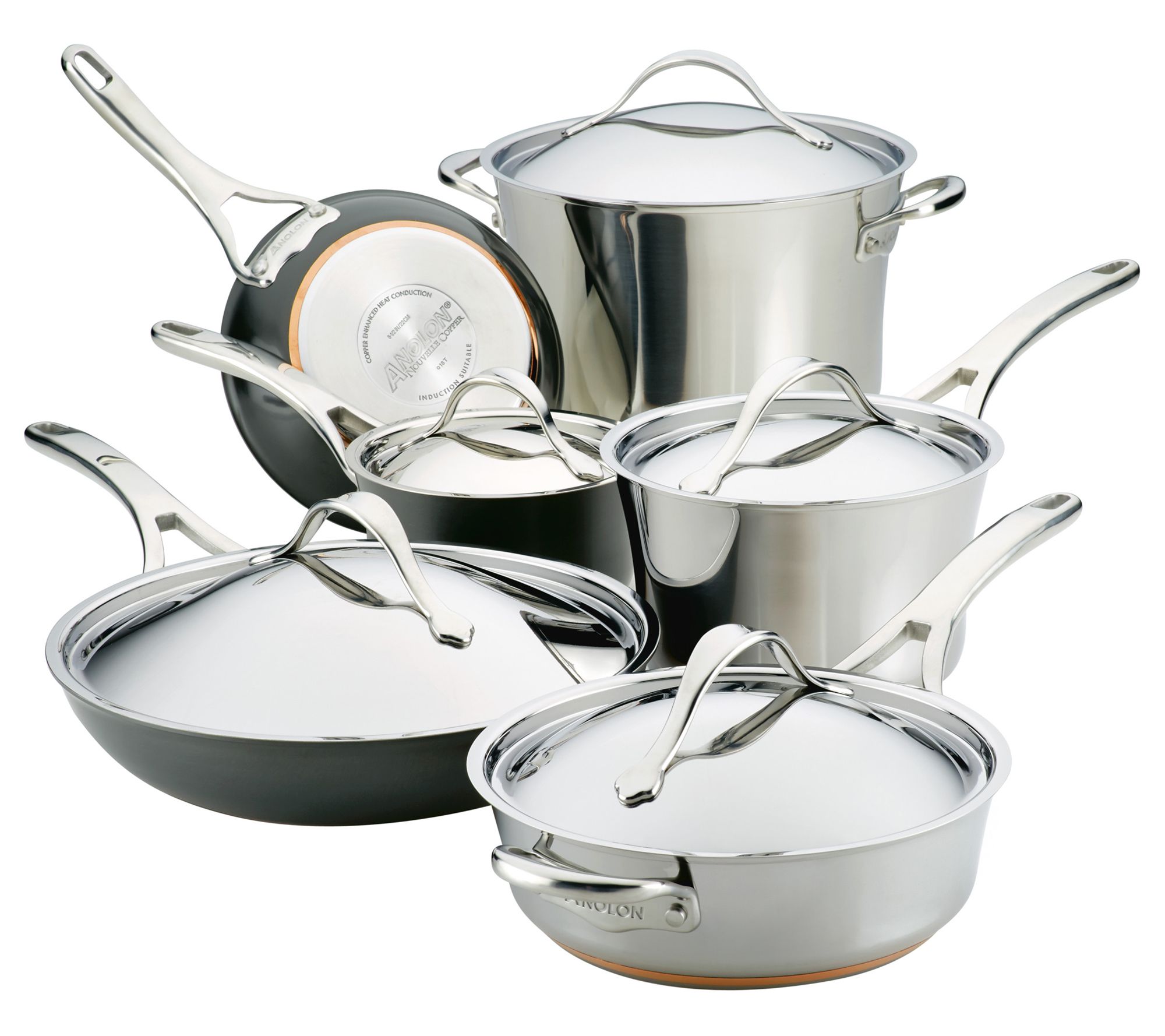 Anolon Nouvelle Nonstick Induction Cookware Set, 11-Piece