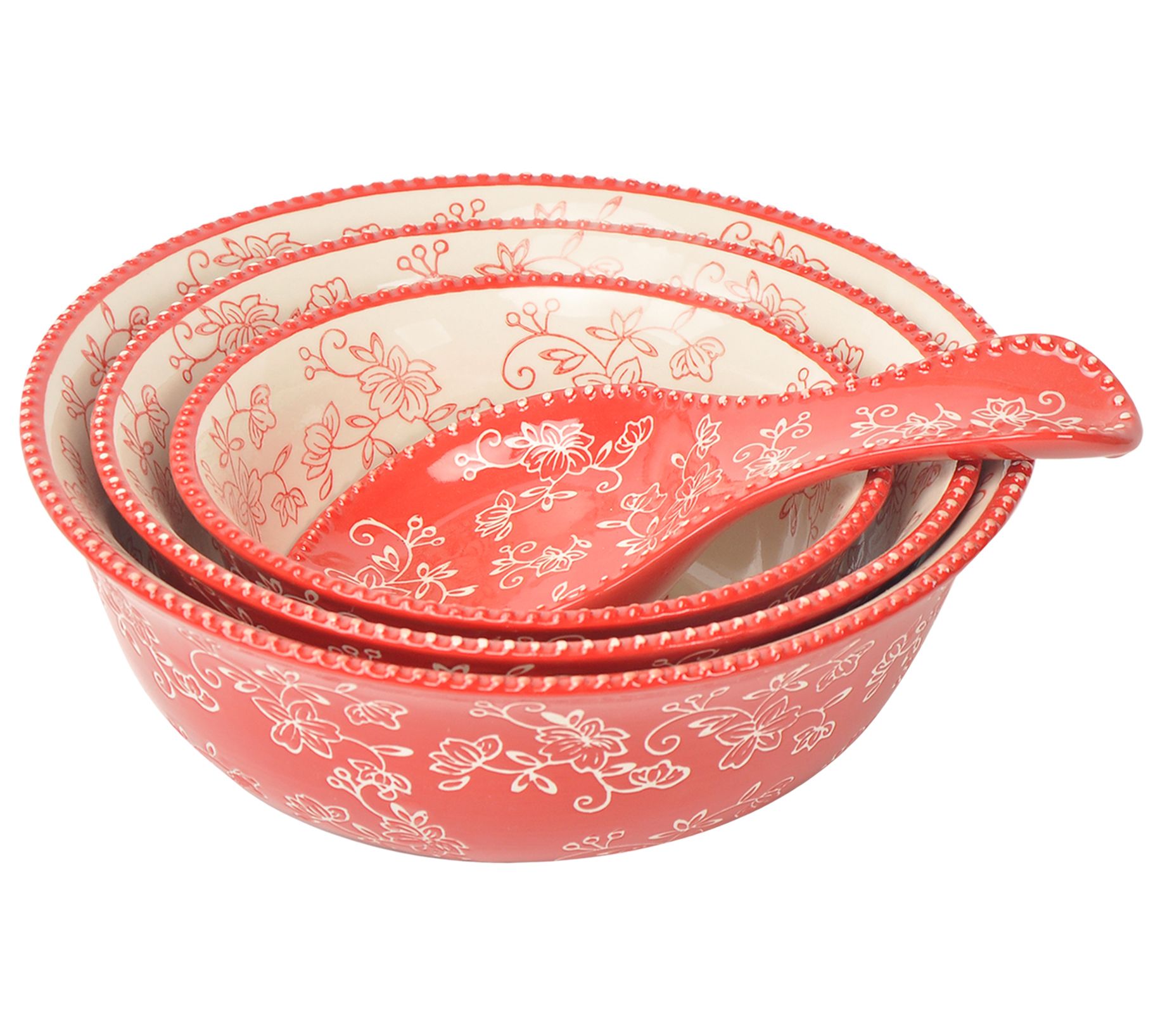 Temp-tations 6 qt Old World or Floral Lace Mixing Bowl w/ Plastic