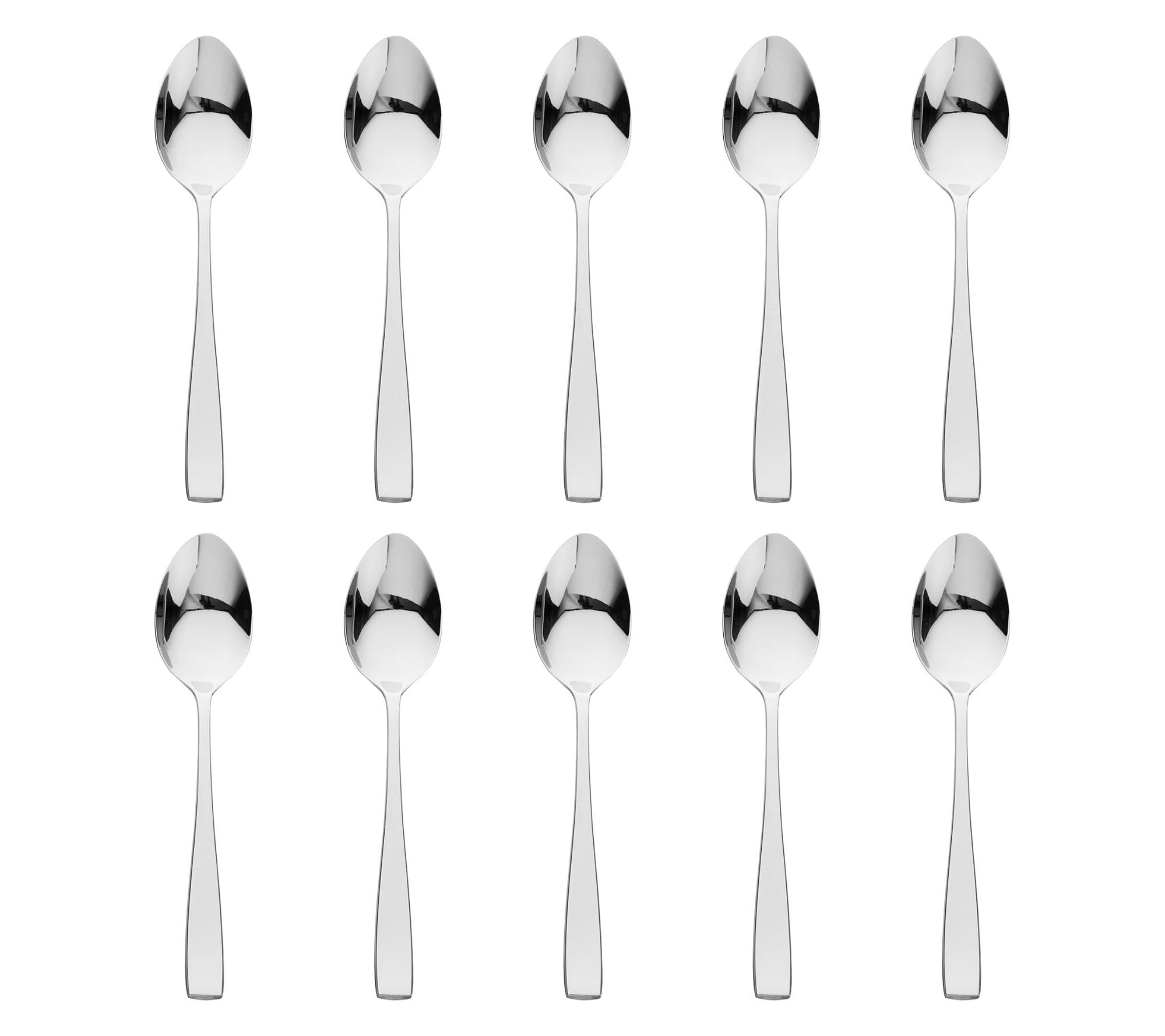 Godinger Set of 10 Chisel Mirrored 18/0 SS Tablespoons