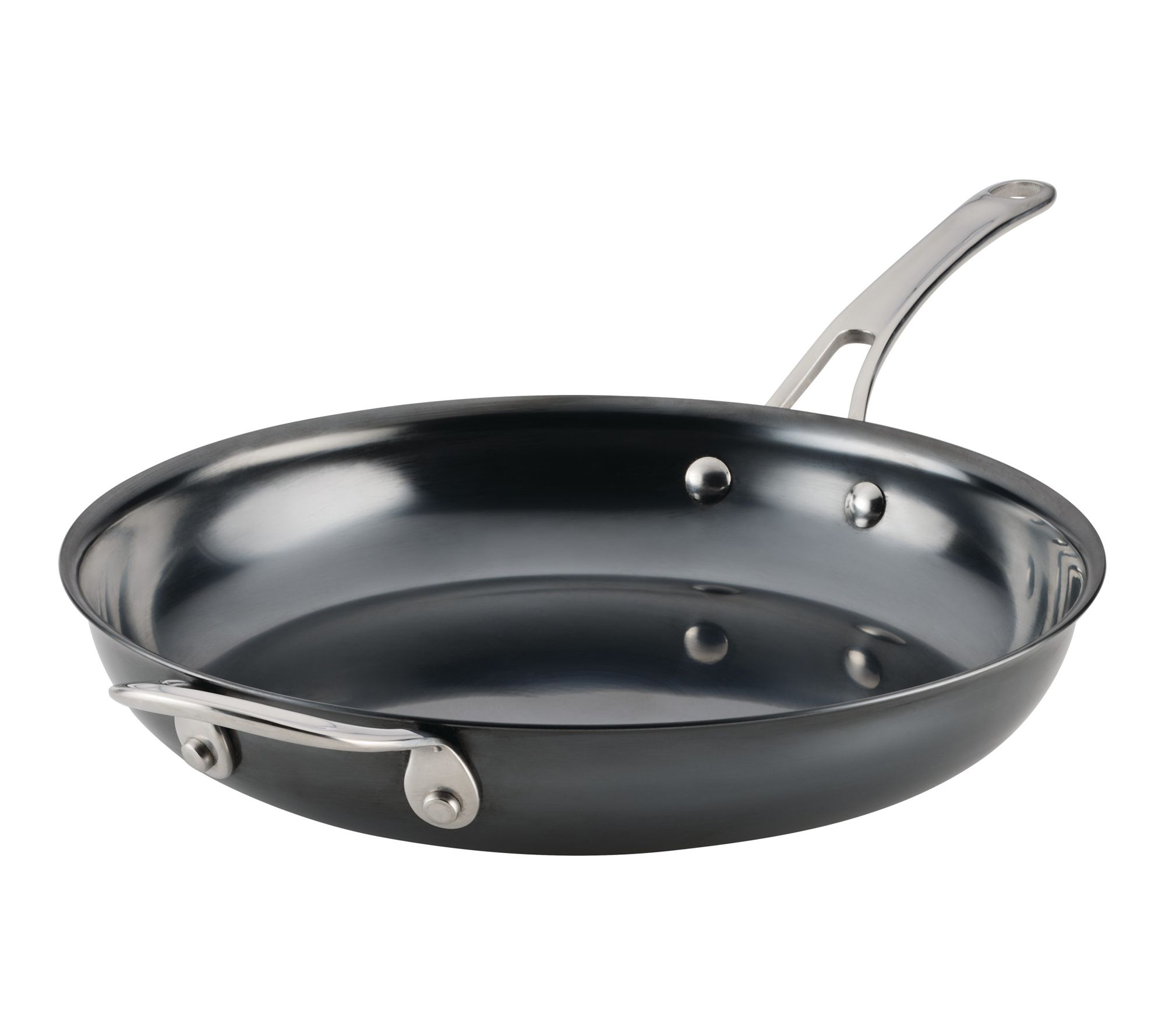 Anolon Everlast Carbon Steel 12" Fry Pan wit h Handle, Black