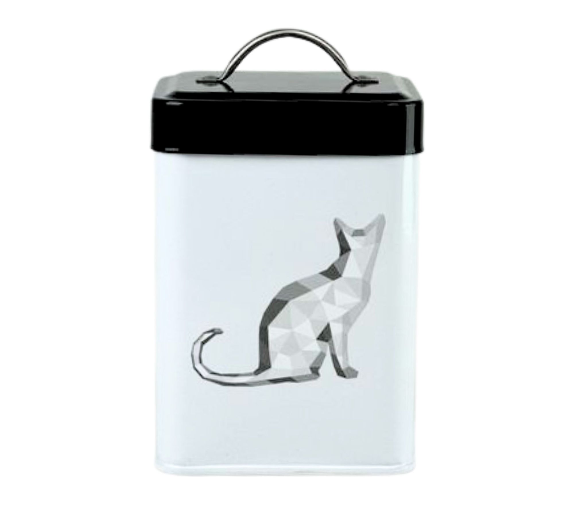 10 Strawberry Street Geometric Cat Sqaure MetalCanister, Smal