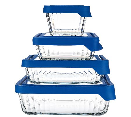 Anchor Hocking 4pc Embossed Glass Storage With True Seal - QVC.com