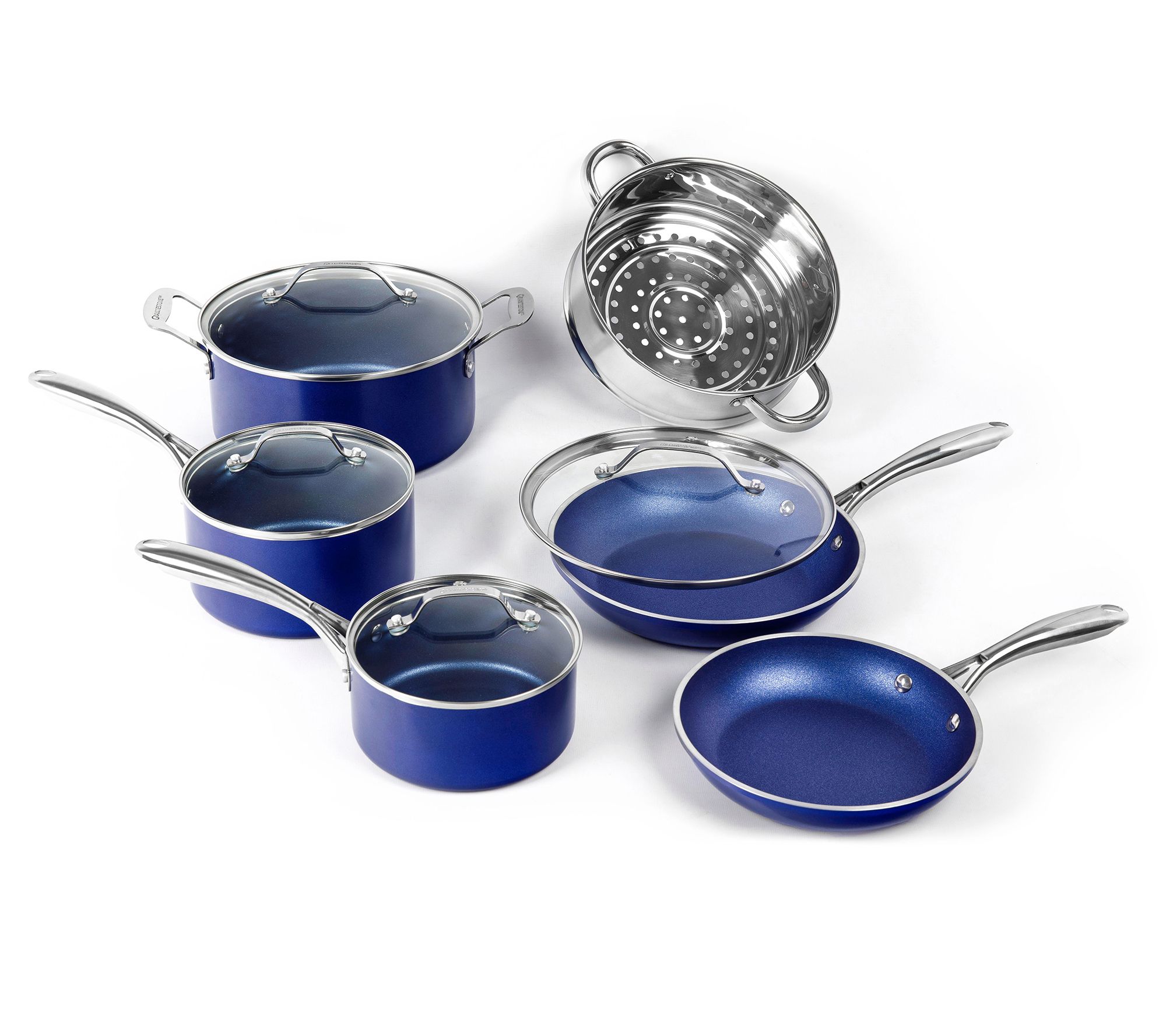 Farberware Style 10pc Nonstick Cookware Pots And Pans Set - Blue : Target