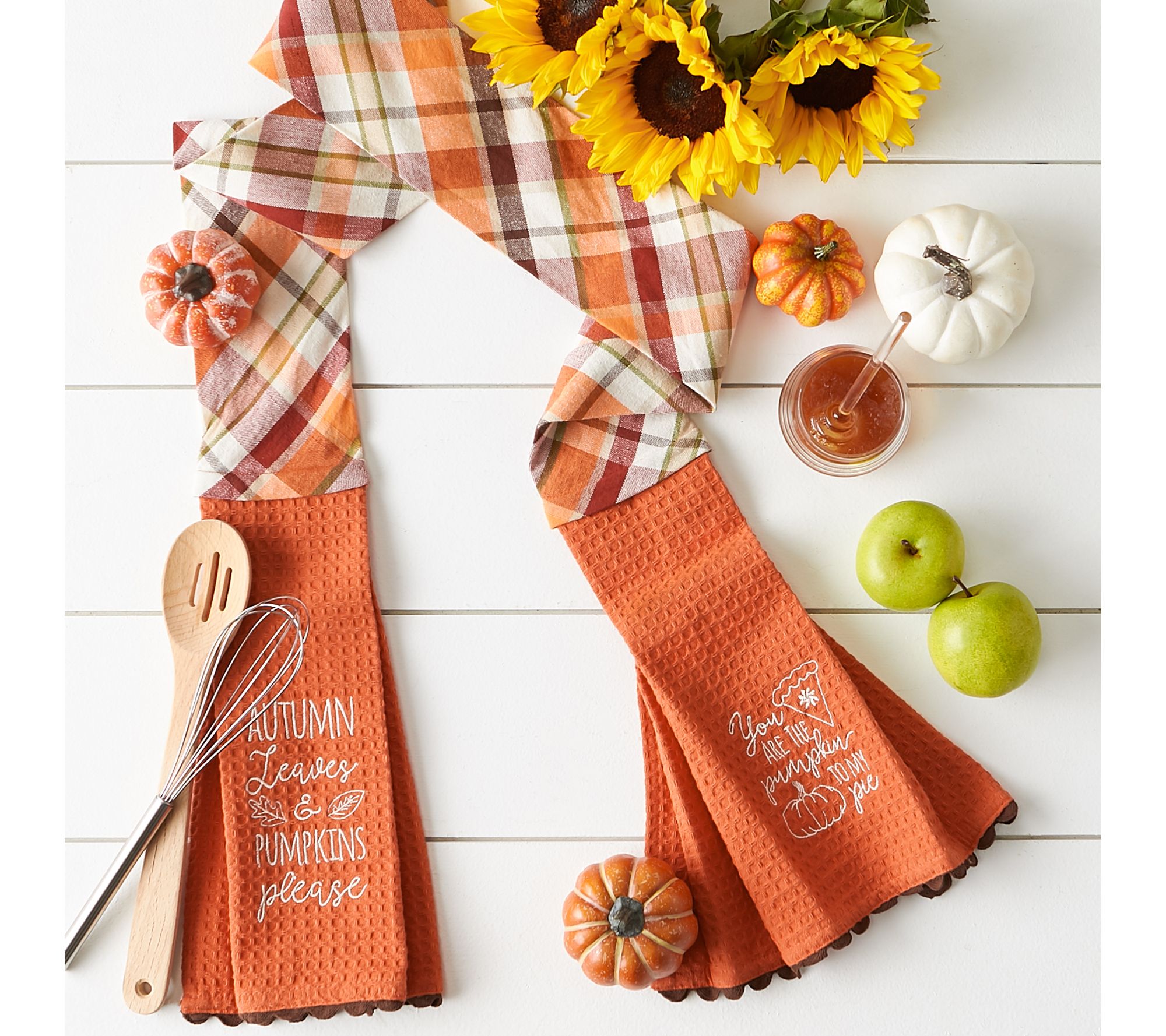 KitchenAid Hand Dish Towel Kitchen Cloth Orange Stripe Dots Thanksgiving  Fall