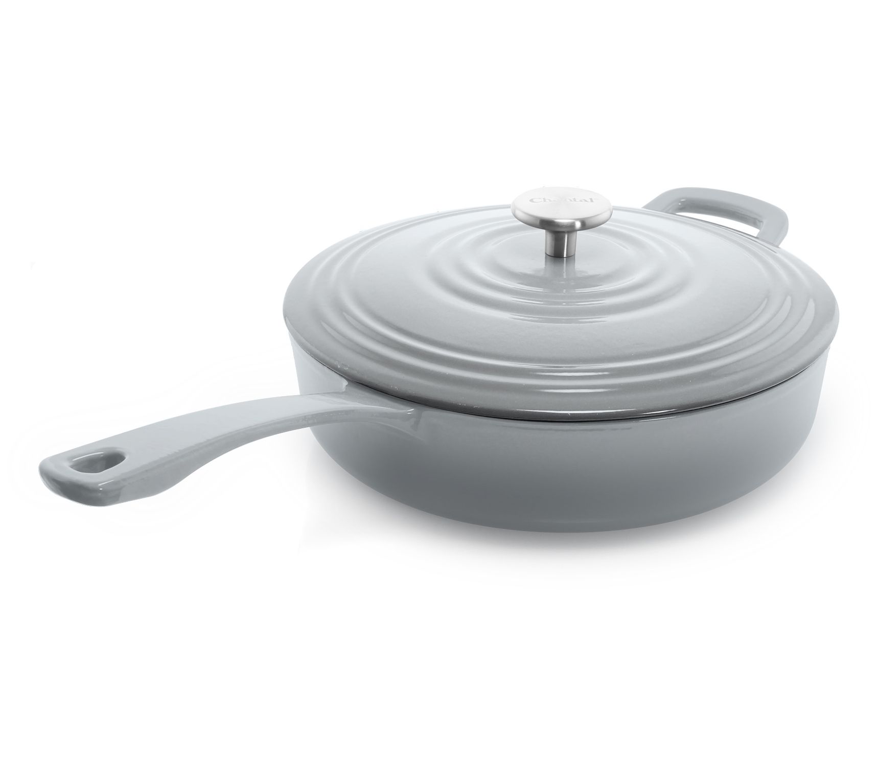 Chantal 4 Quart Round Cast Iron Saute Skillet with Lid