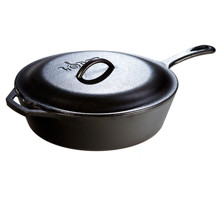 Lodge 5-Quart Cast Iron Covered Deep Skillet