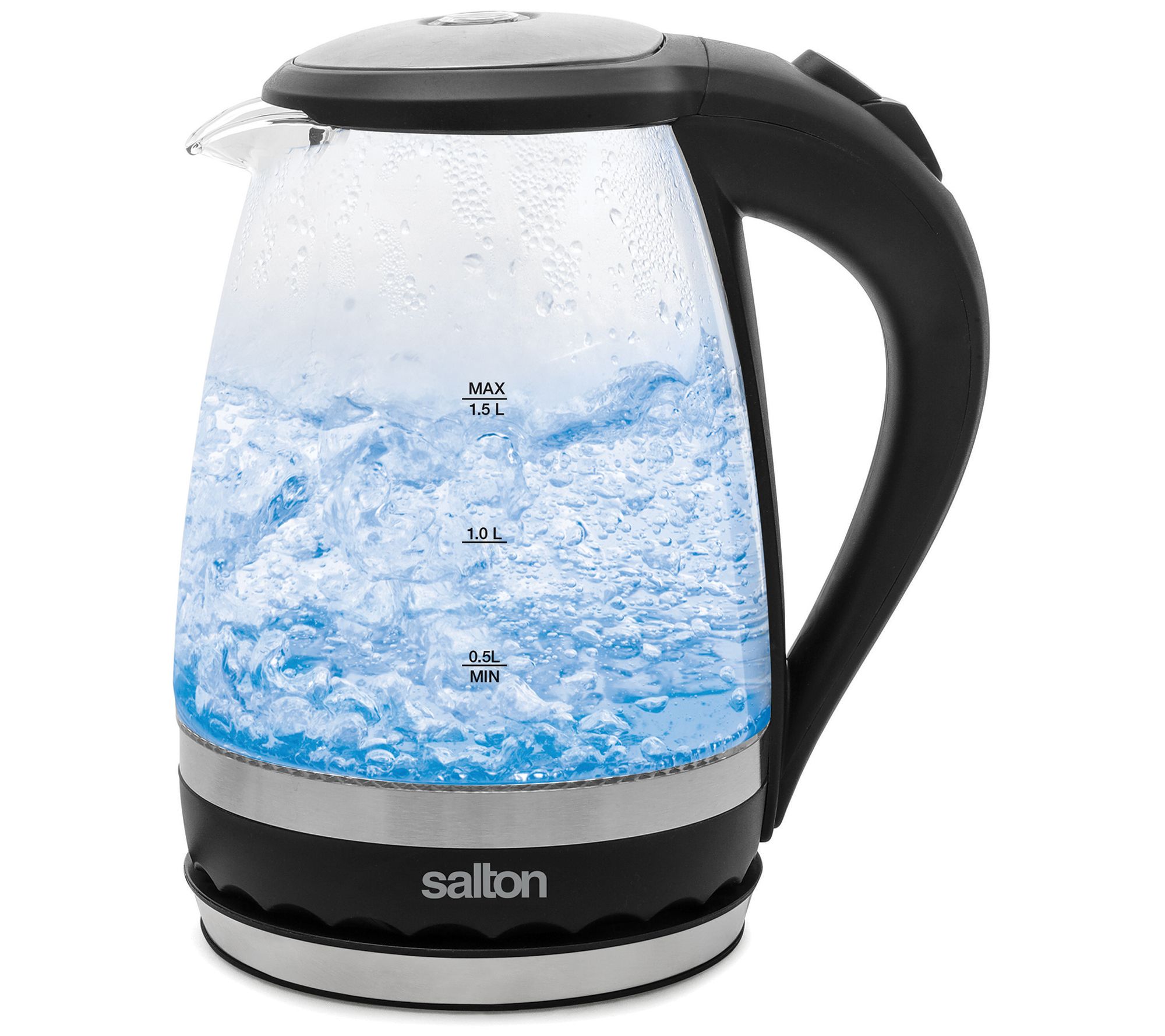 Elite Platinum 1.7L Cordless Electric Glass Kettle Stainless Steel