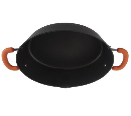 Rachael Ray Nonstick Cookware 8-Quart Covered Oval Pasta Pot with Pour  Spout 