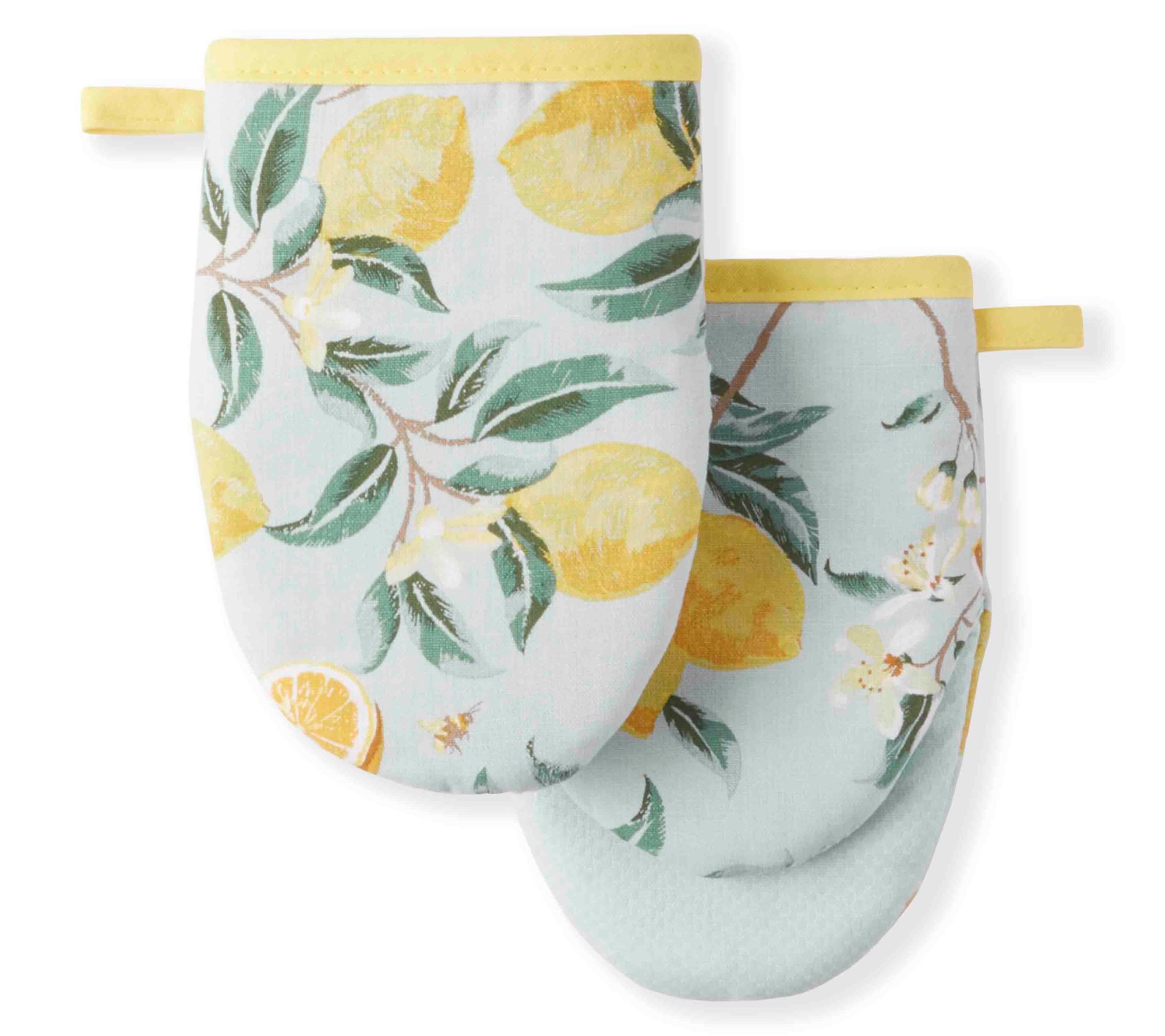 MARTHA STEWART Lemon Whimsy Mini Oven Mitt 2-Pack Set