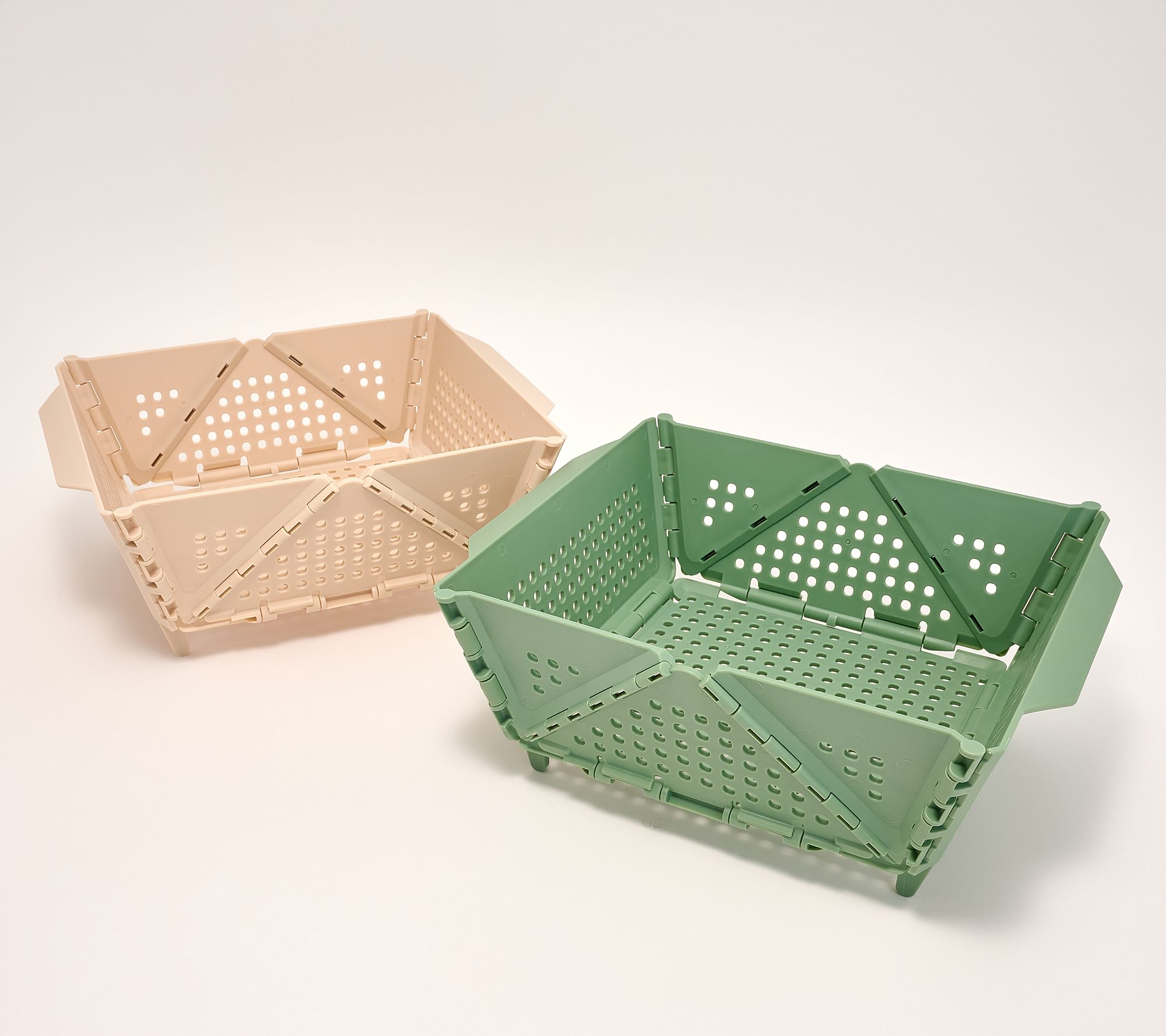 Kuhn Rikon Set of (2) 4-qt Folding Collapsible Colanders