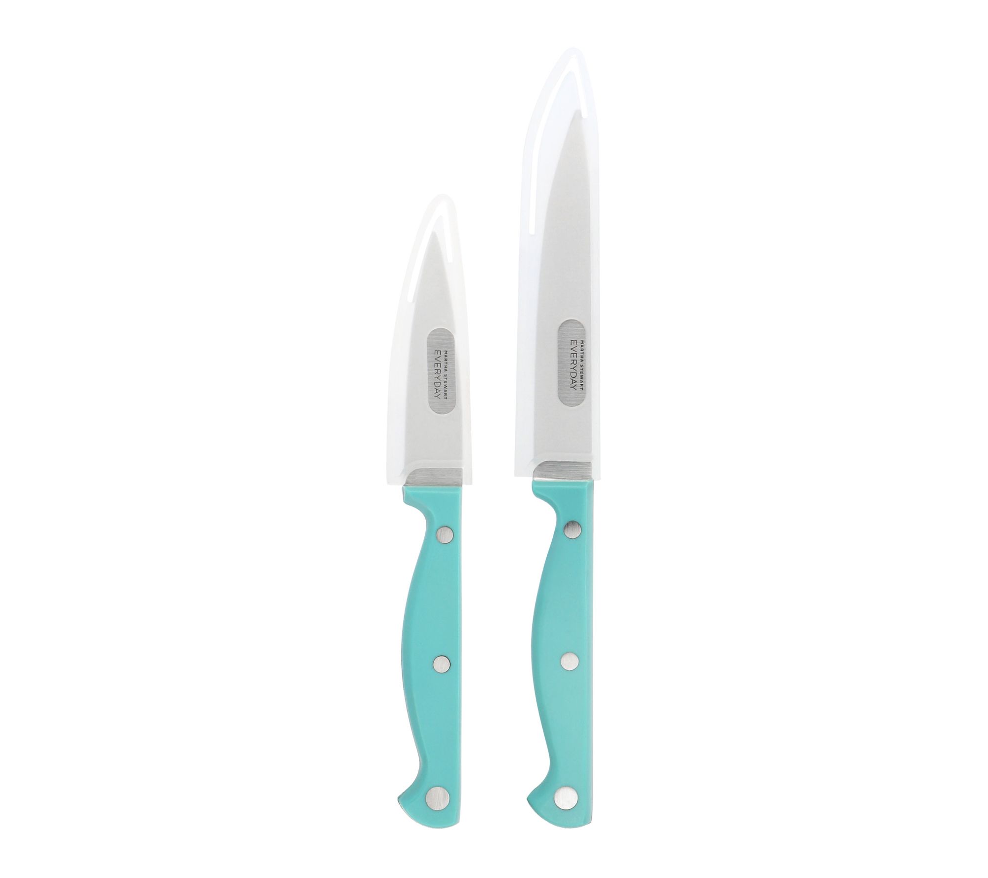  Martha Stewart Keswick 2pc Cutlery and Sheath Set in Teal