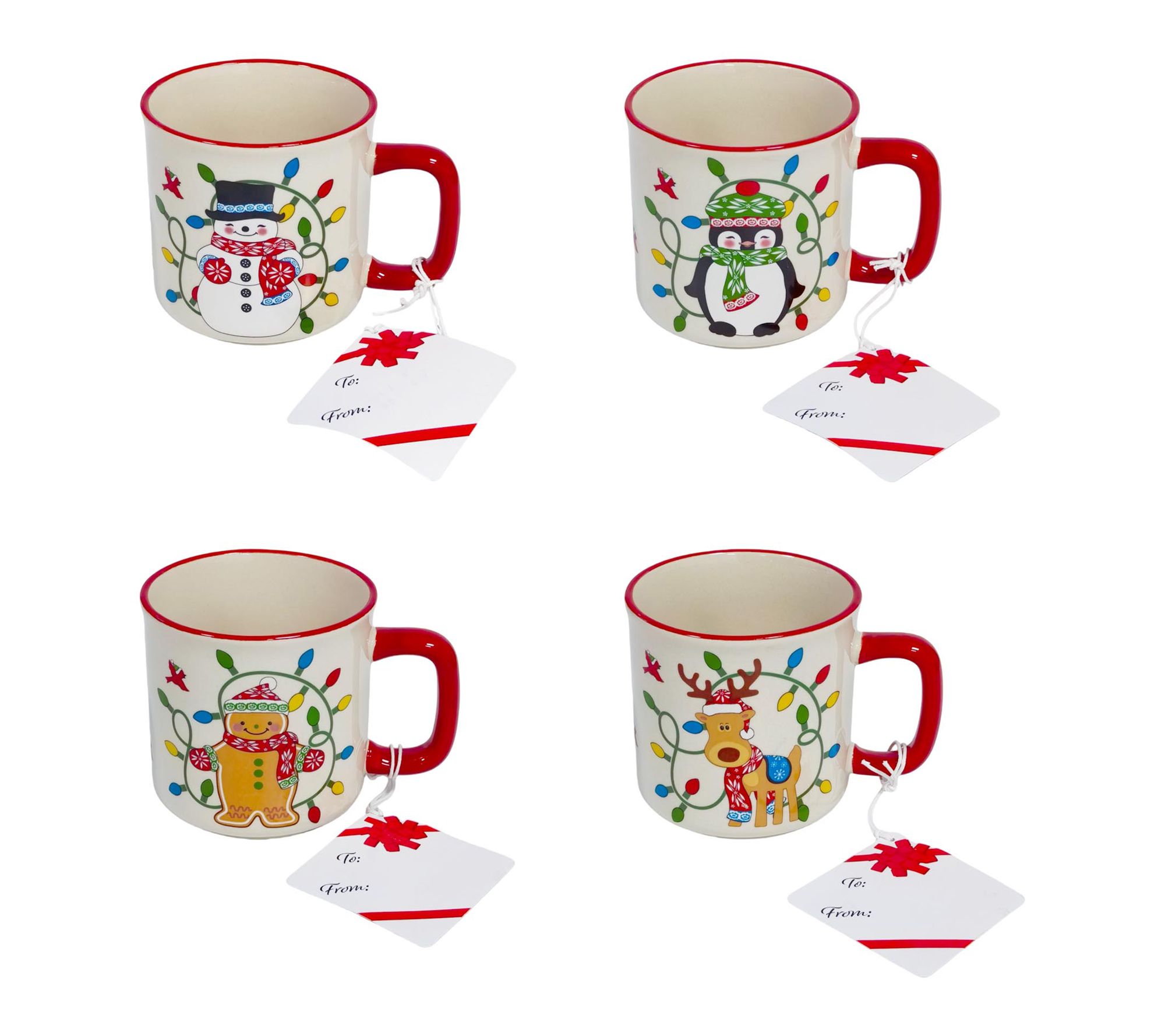  Temp-tations Set of (4) 18-oz Mugs with Hang Tags
