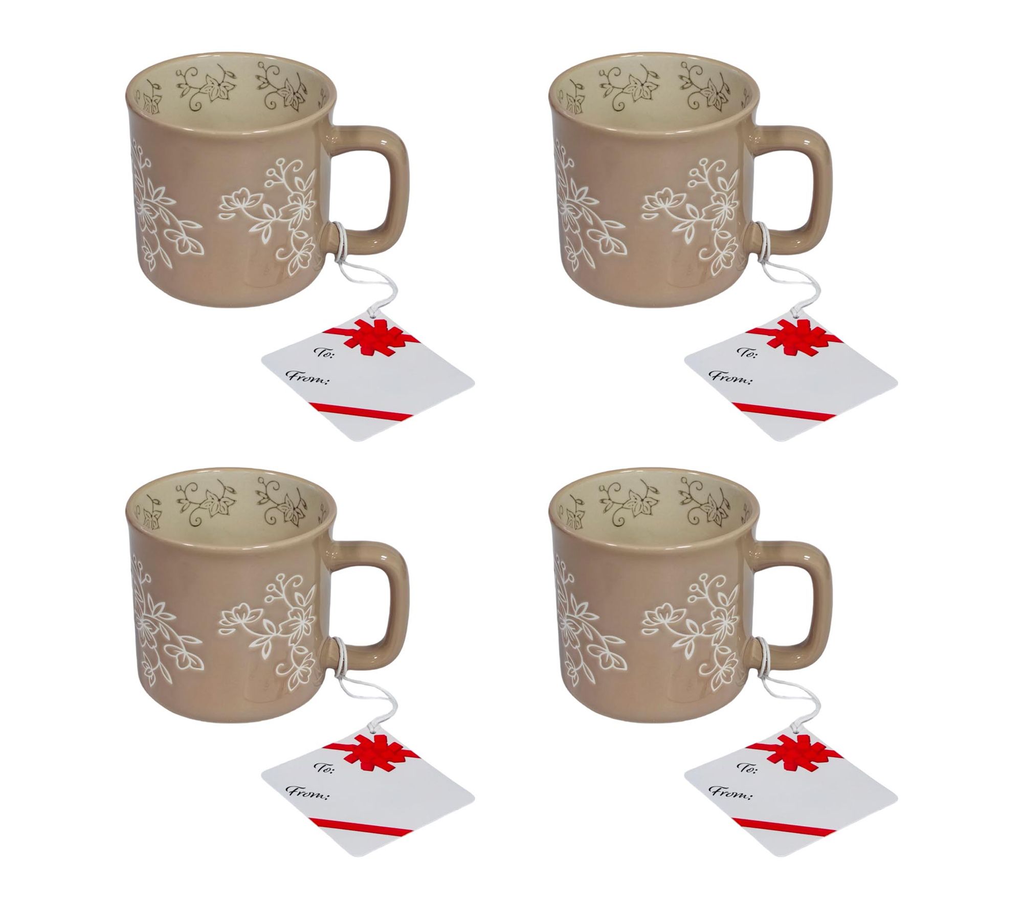 Temp-tations Set of (4) 18-oz Mugs with Hang Tags