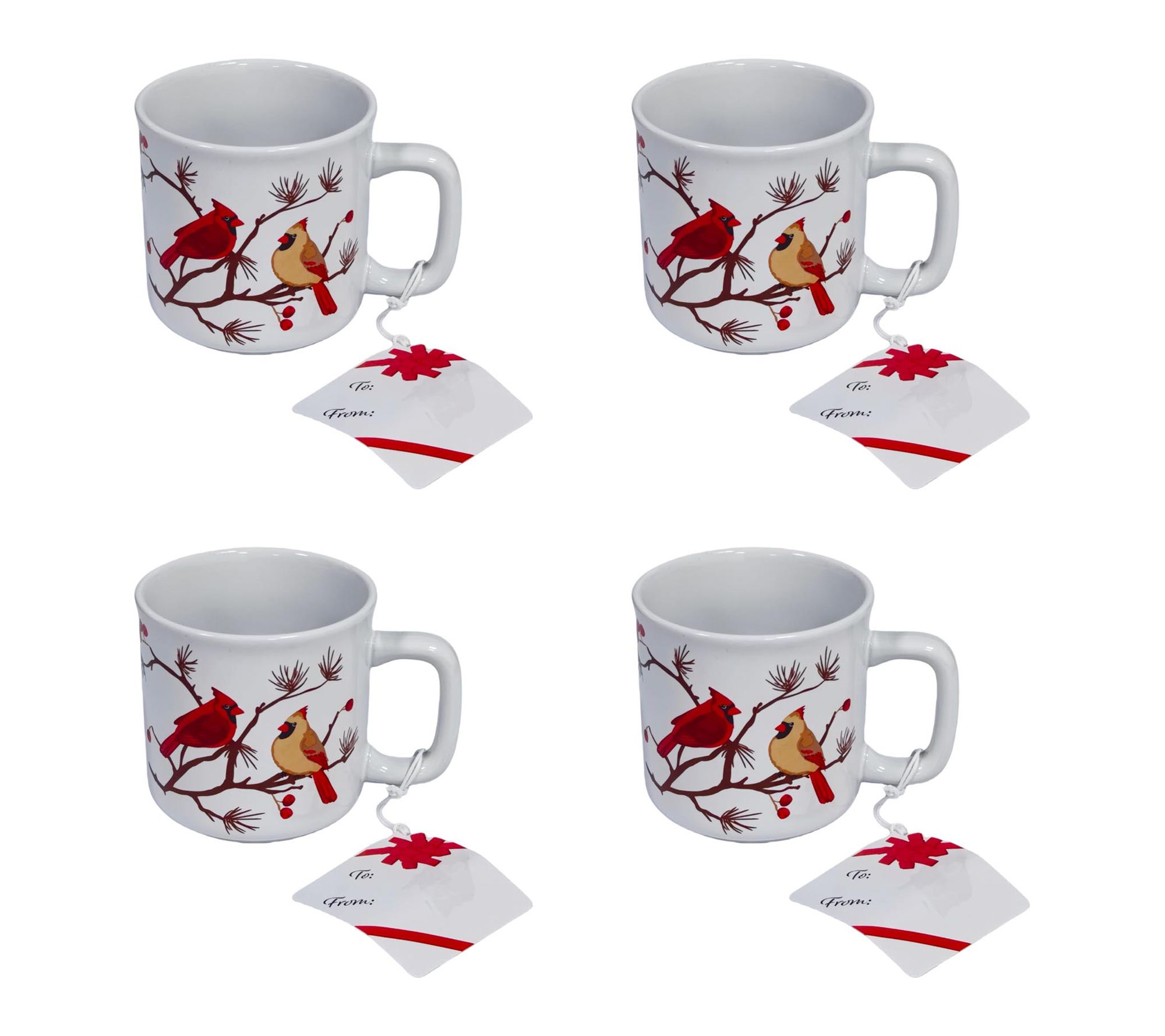 Temp-tations Set of (4) 18-oz Mugs with Hang Tags