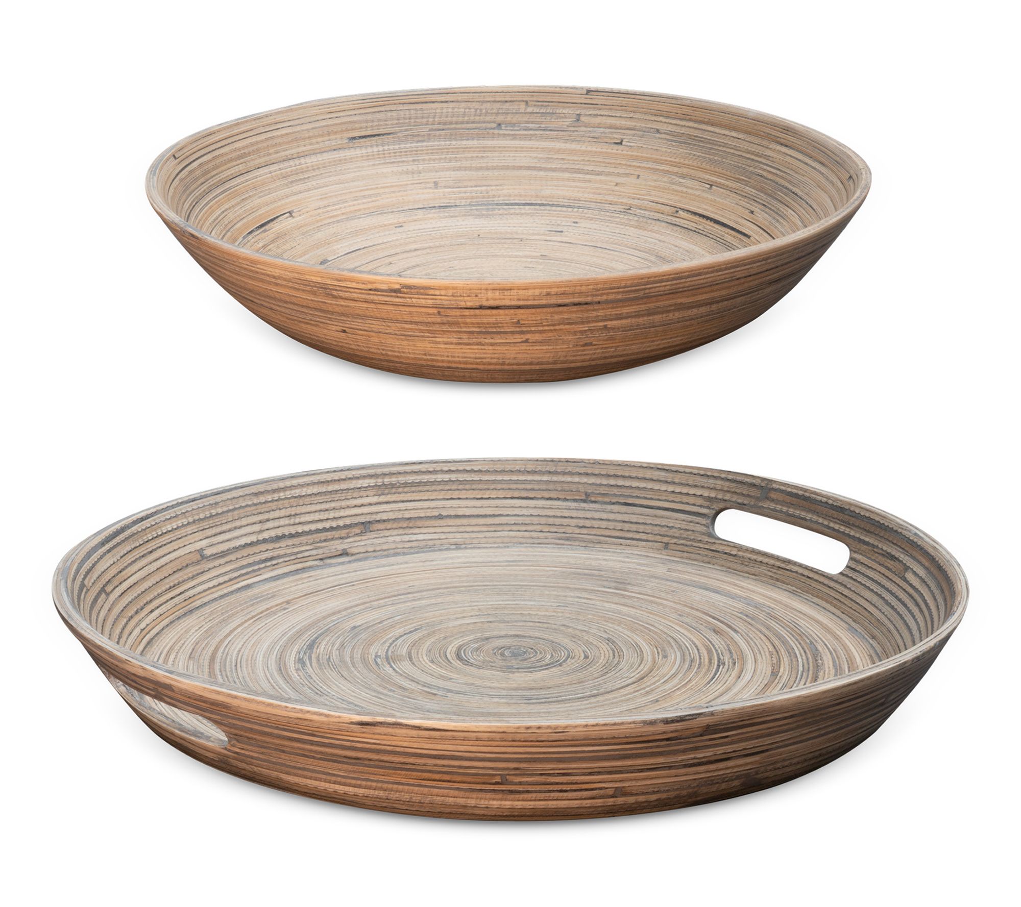 Lexa Bamboo 2 Piece Serving Tray & Salad Bowl Set