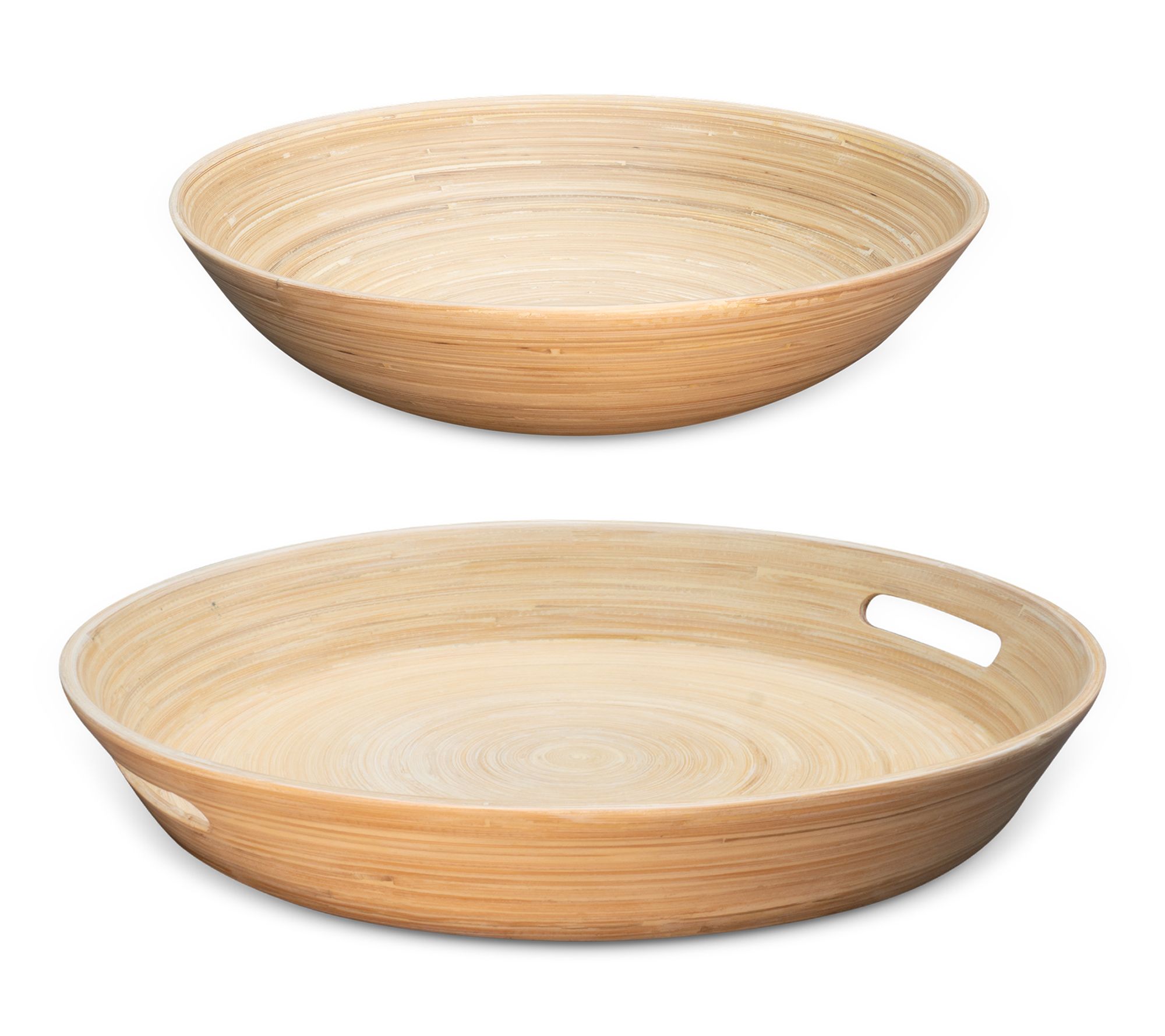 Lexa Bamboo 2 Piece Serving Tray & Salad Bowl Set