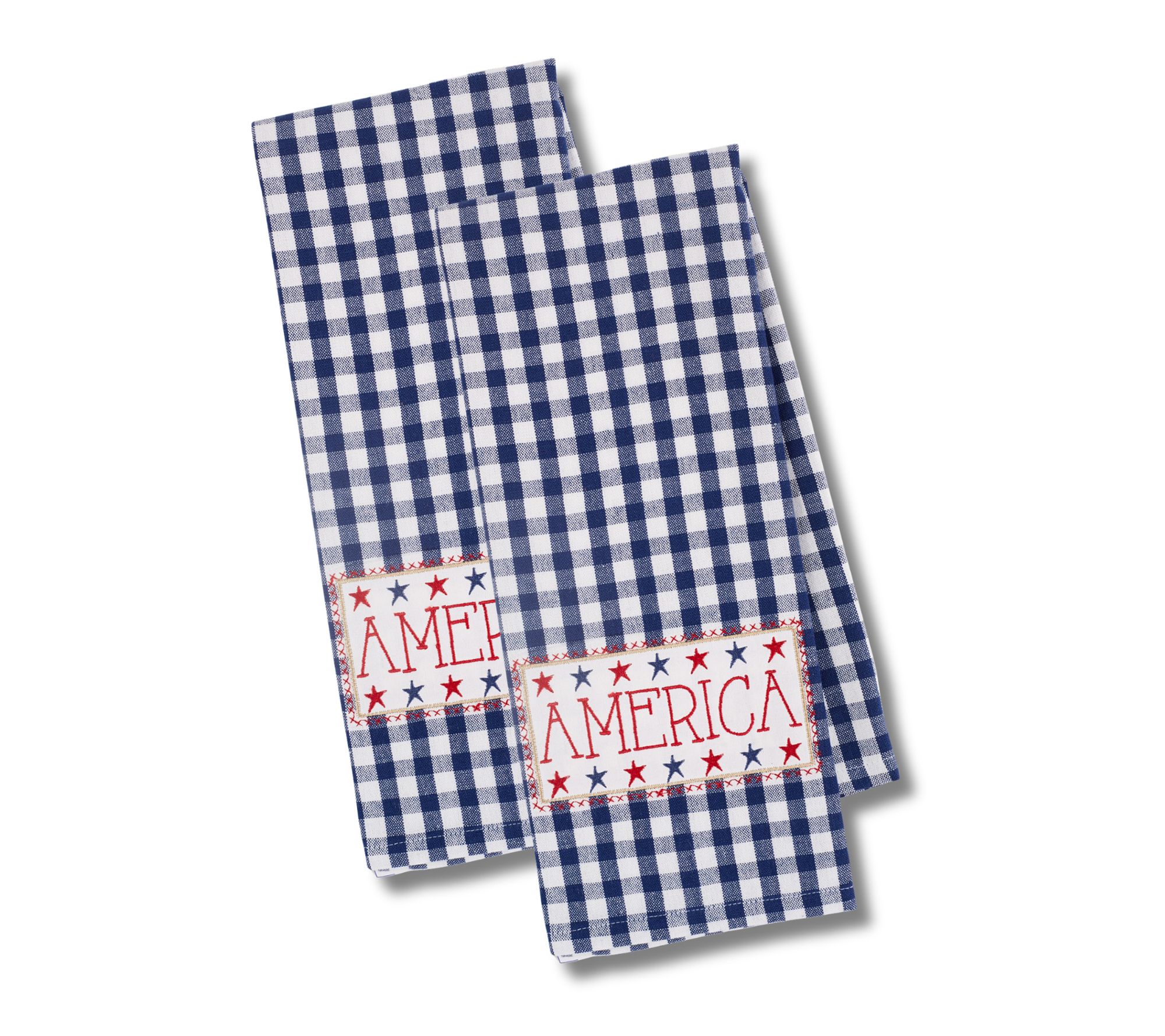  Design Imports Americana Embellished Kitchen Towel Set/2