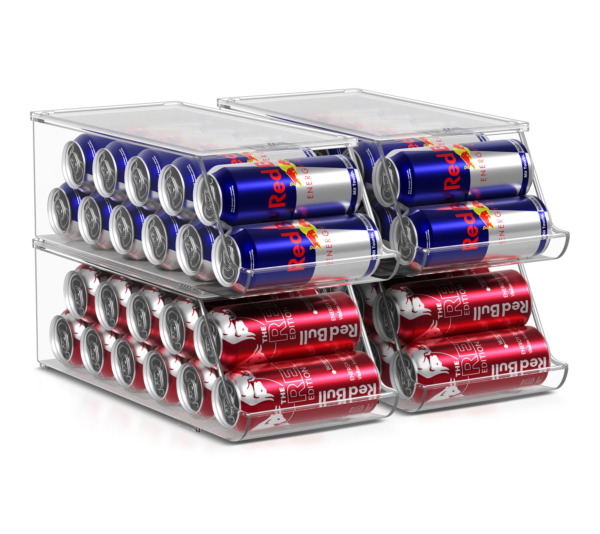 Sorbus Set of 4 Stackable Slim Can Holder Dispenser with Lid