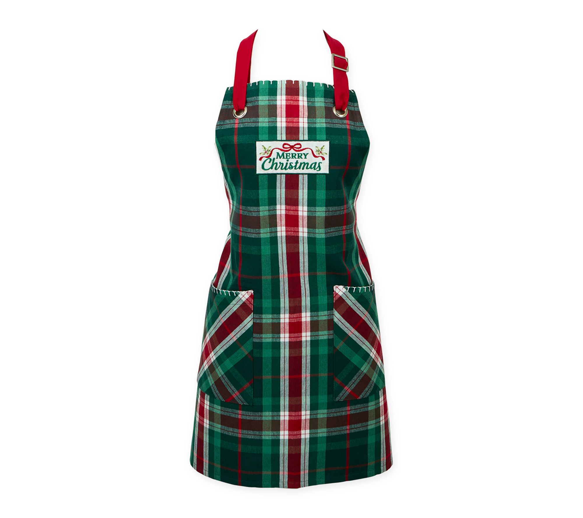 Design Imports Merry Christmas Plaid Apron