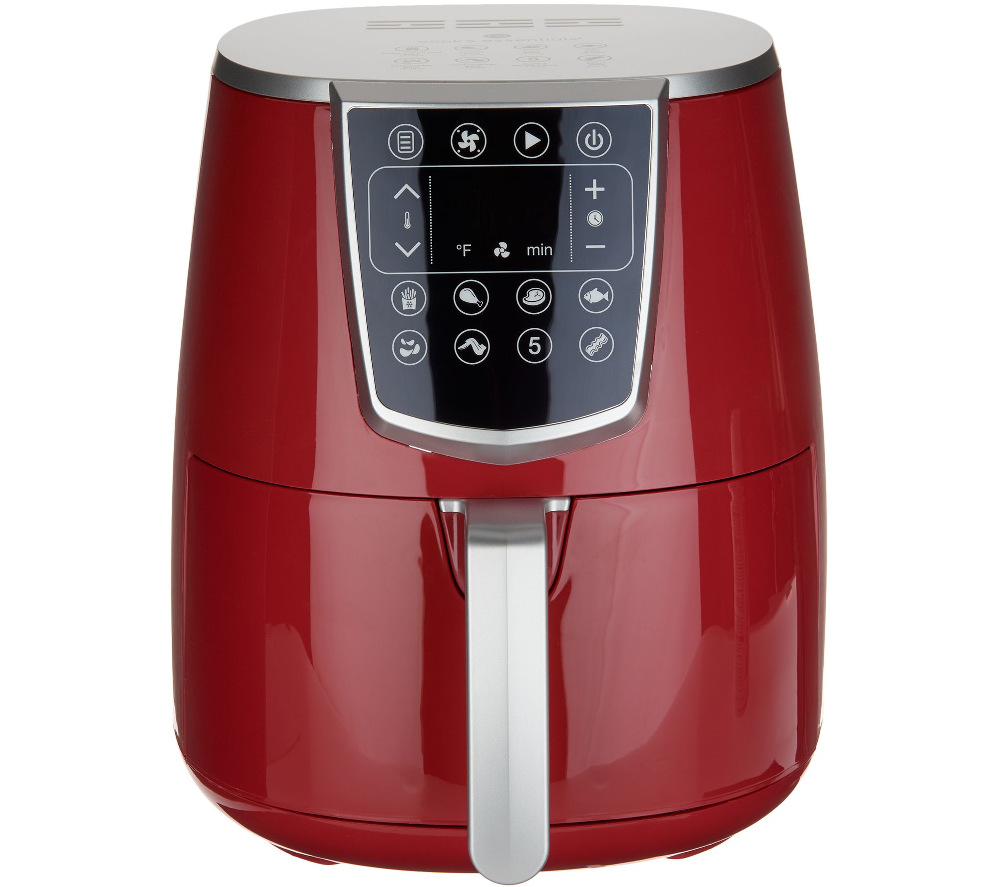 Cook's Essentials 6 Quart Digital Air Fryer, Includes Nonstick Frying  Drawer and Rack, Powerful 1500-watt Motor, 8 Unique Food Functions, Red