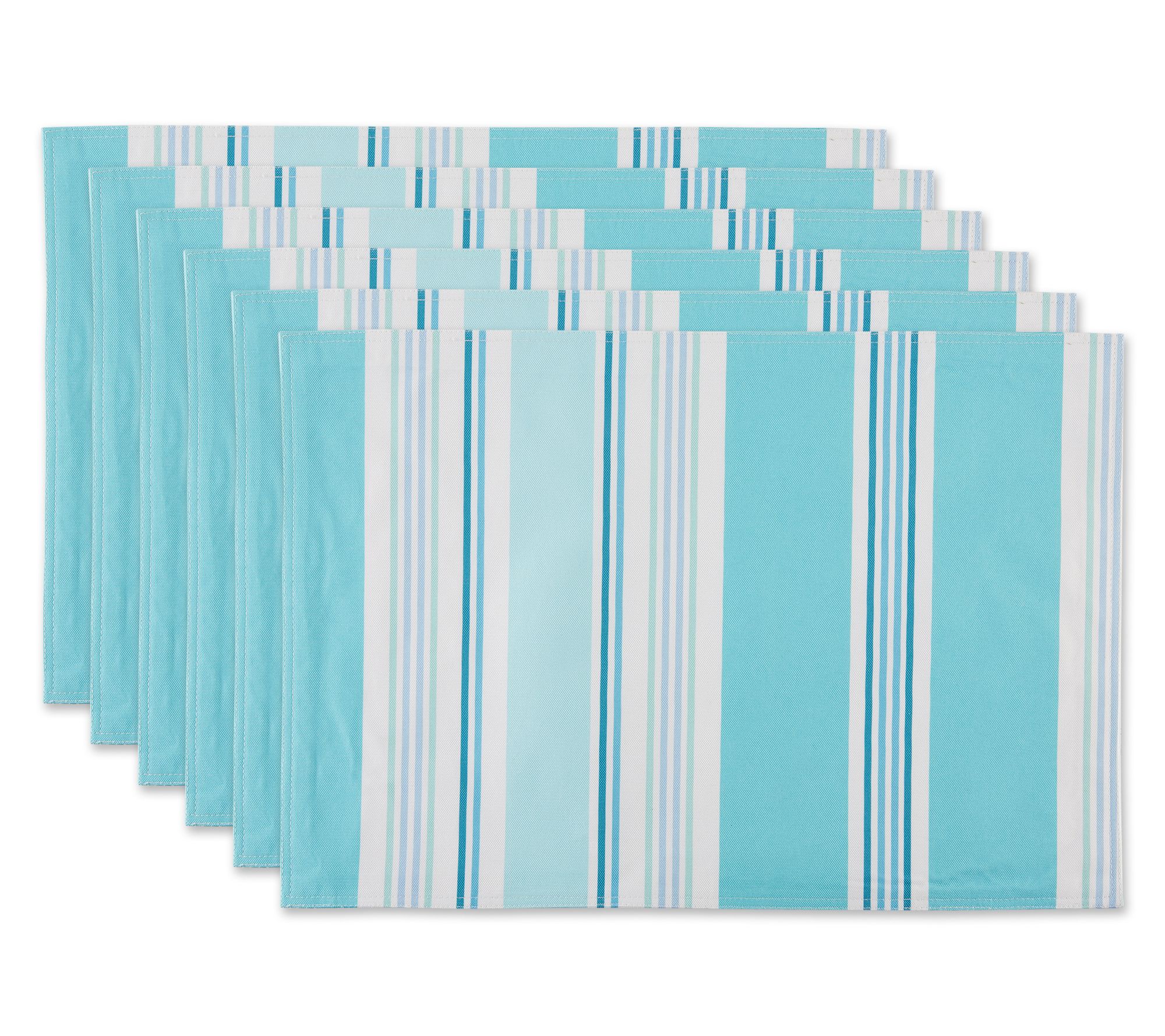 Design Imports Set of 6 Beach House Stripe Outdor Placemats