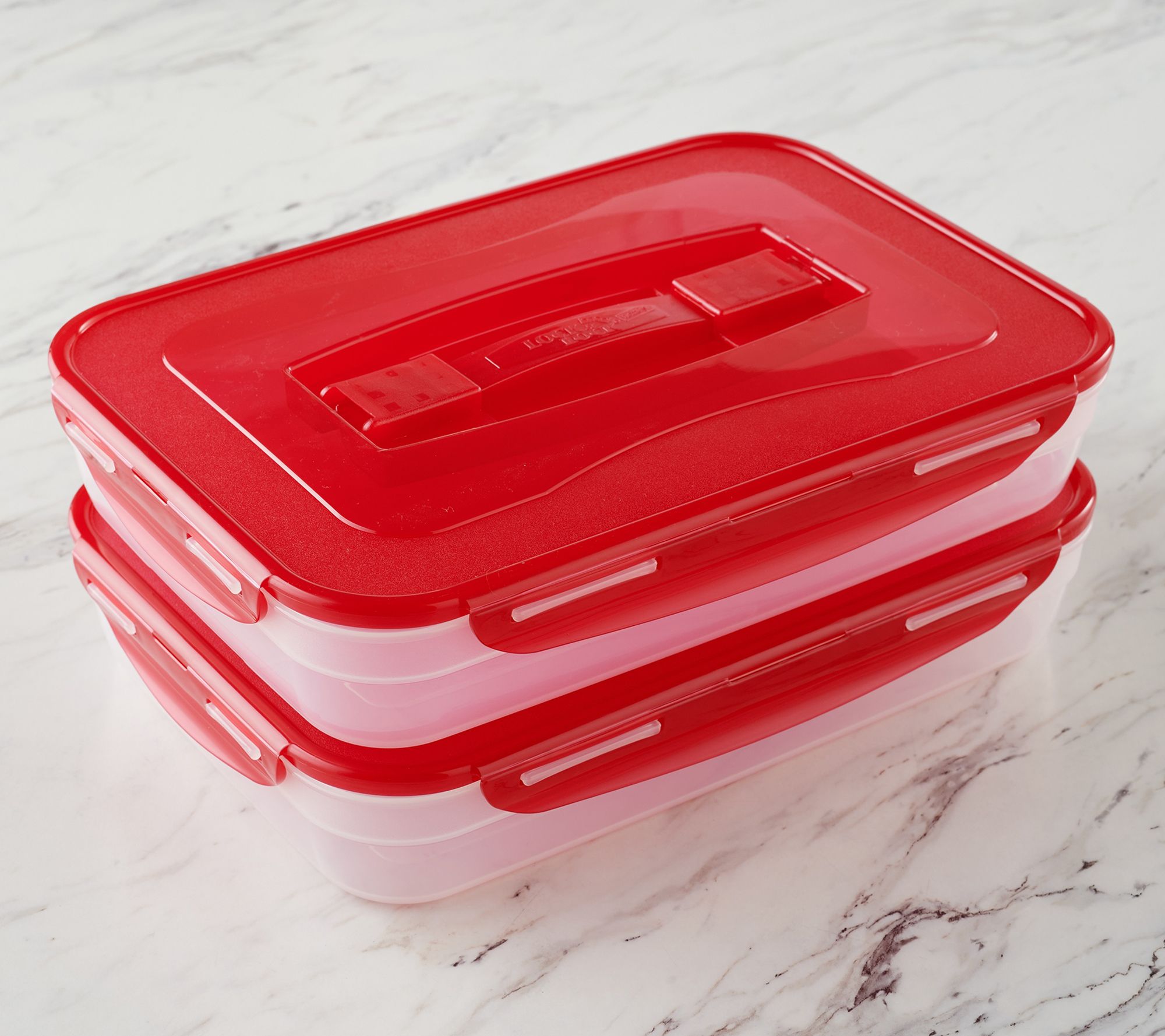 LocknLock XL Multi-function Storage Containerwith Handles ,Red
