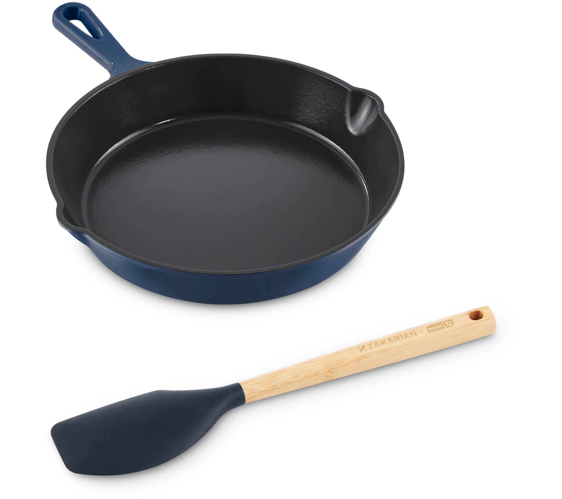 Dash of That 12 inch Enameled Cast Iron Skillet- Blue, 12 in