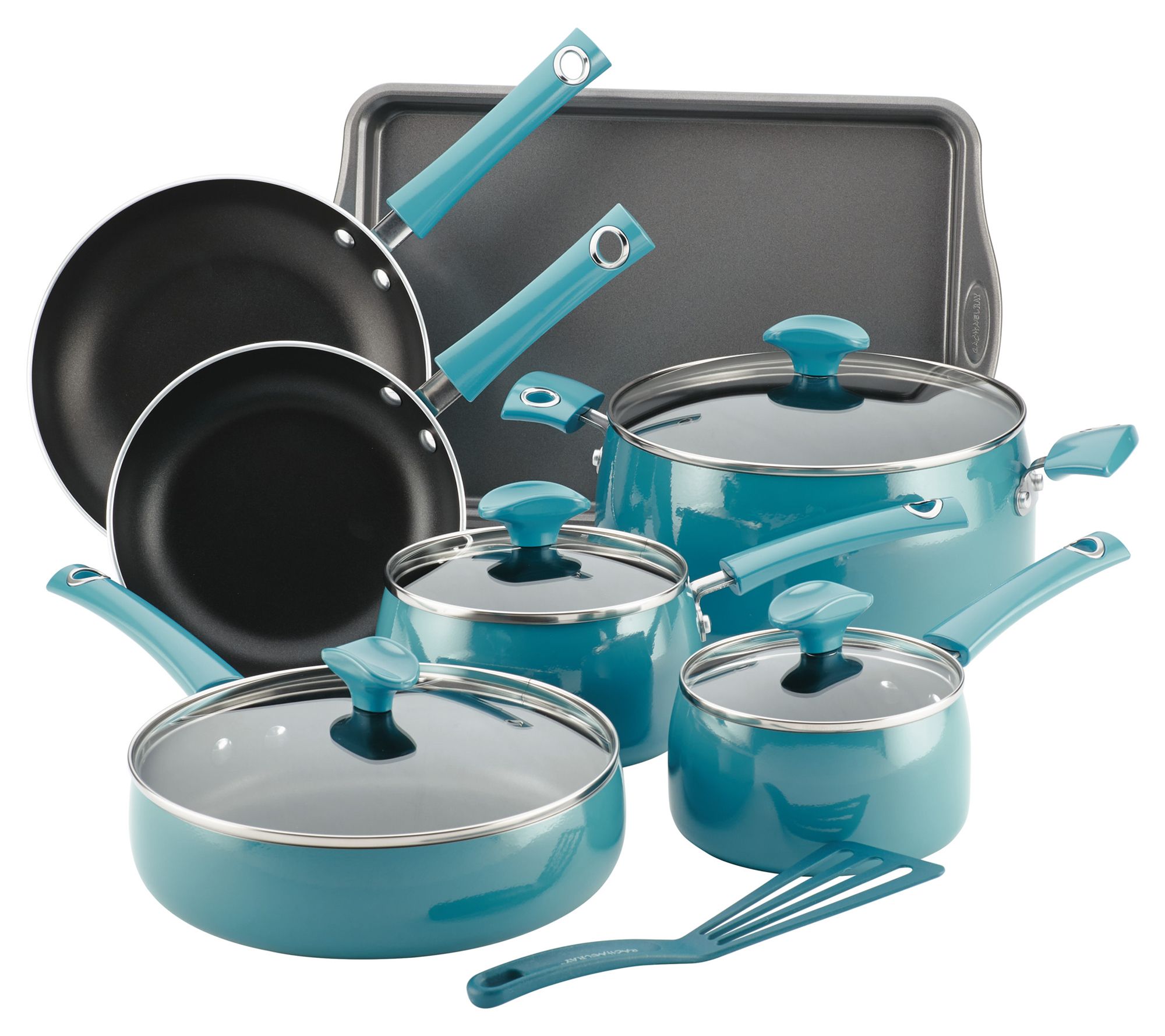 Martha Stewart Everyday Aqua Aluminum Non-Stick 12-Piece Cookware Set