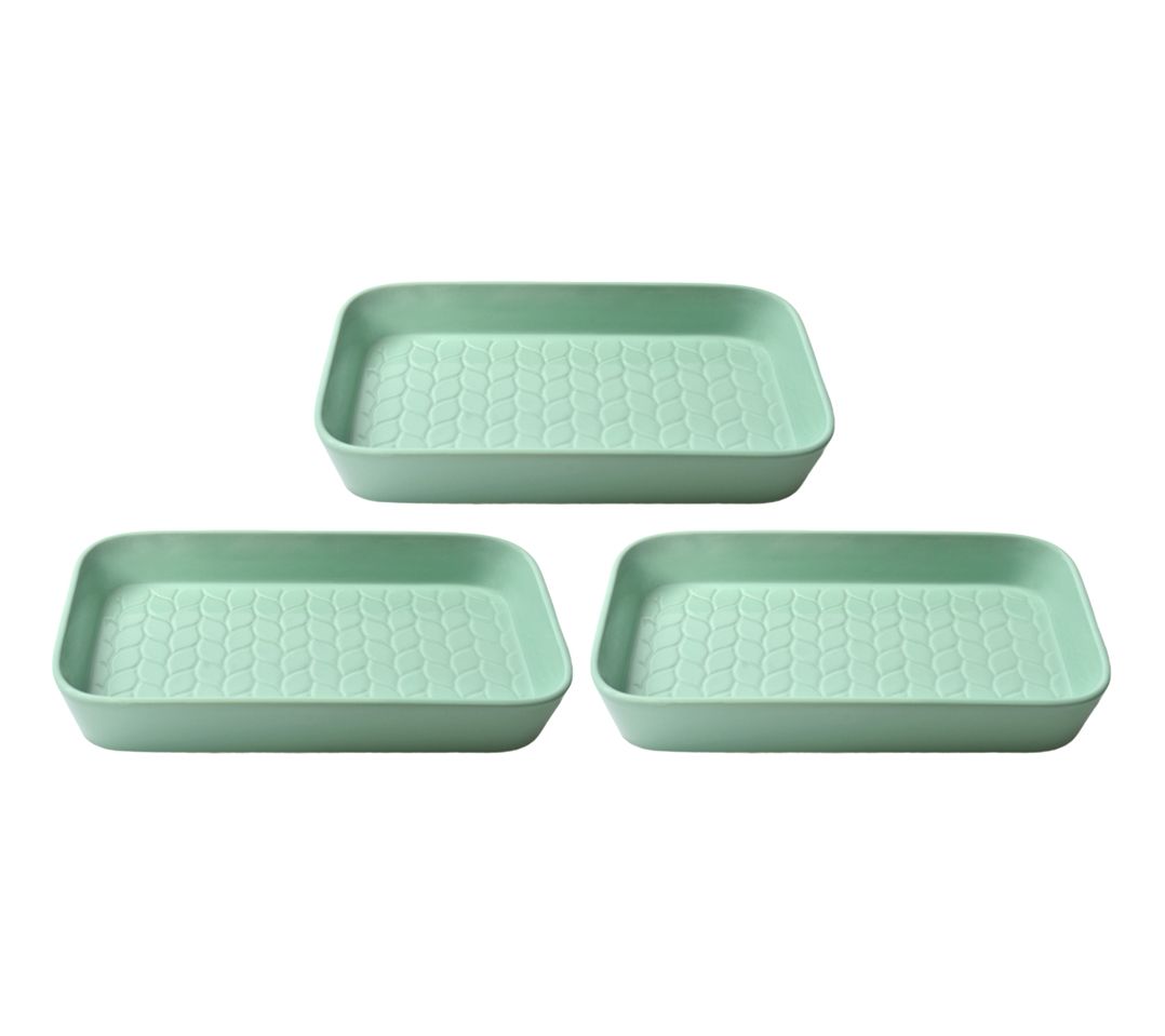 Temp-tations Carved Willow Set of (3) Stoneware Micro Bakers