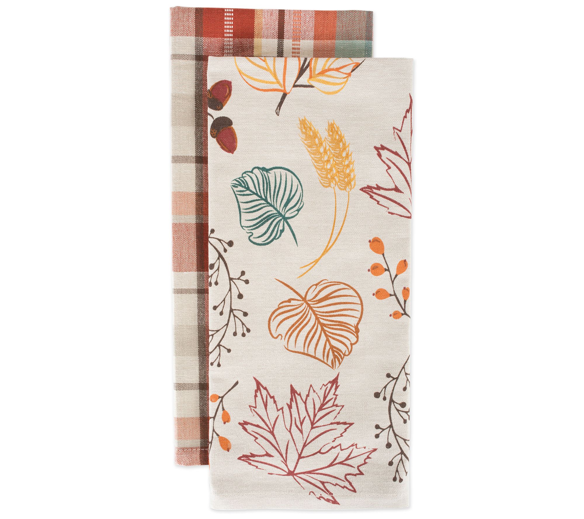 Design Imports Set of 2 Autumn Leaves Kitchen Towels