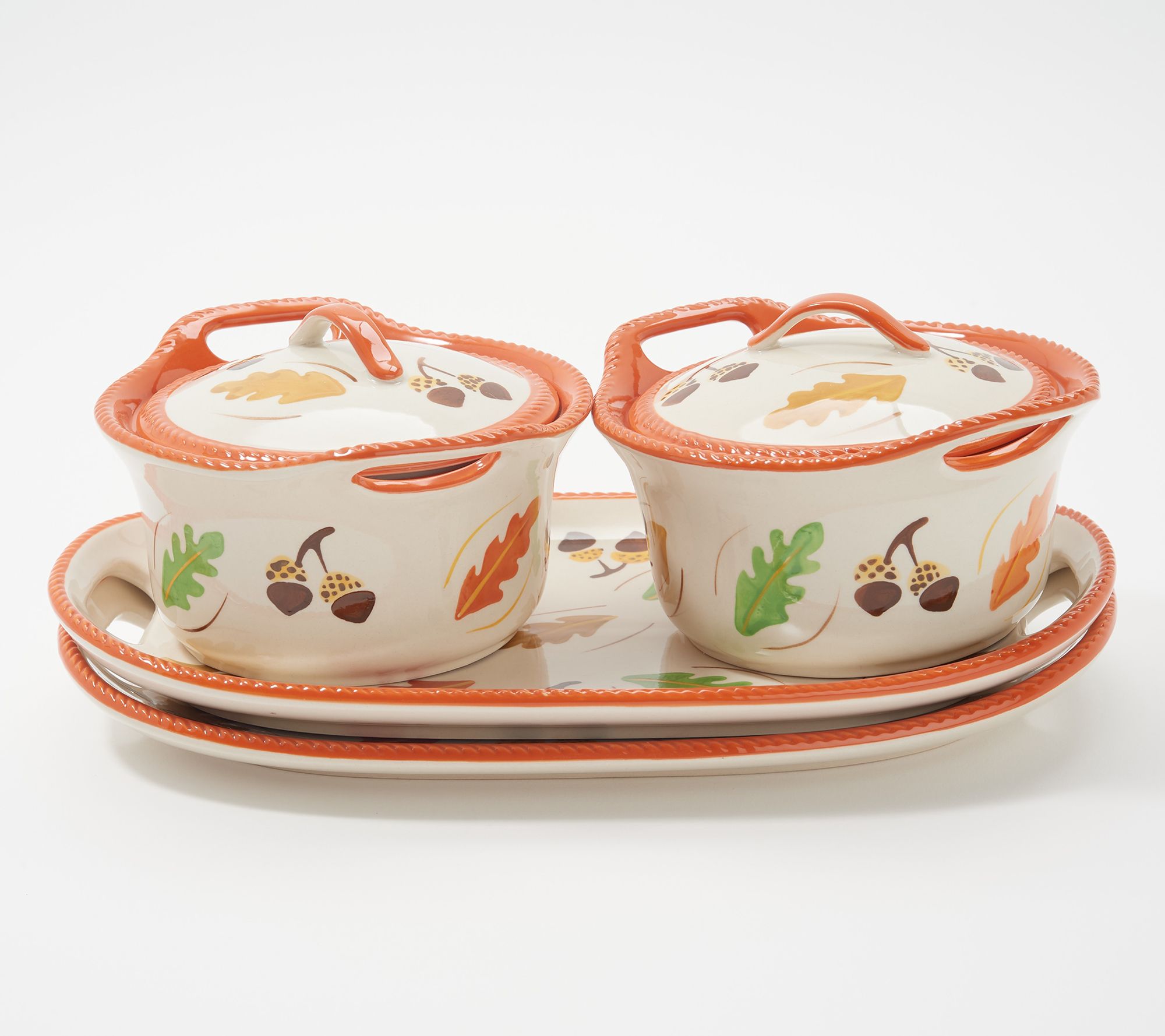 "As Is" Temptations Seasonal Set 2 Lidded Soup and Sandwich Set