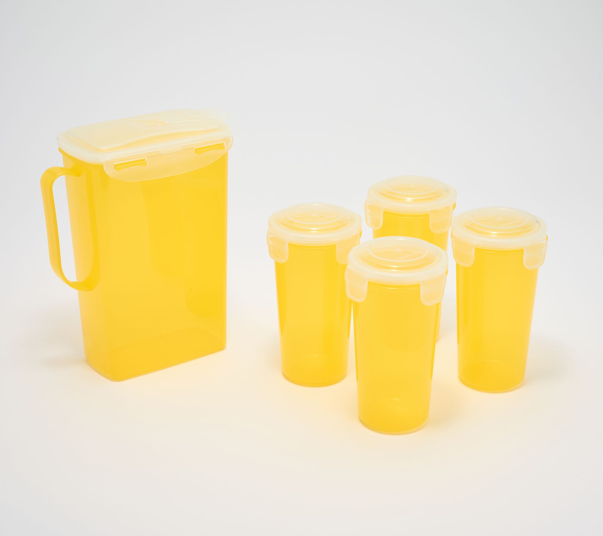 LocknLock 1/2-Gallon Colored Body Pitcher w/ (4) Lidded Cups