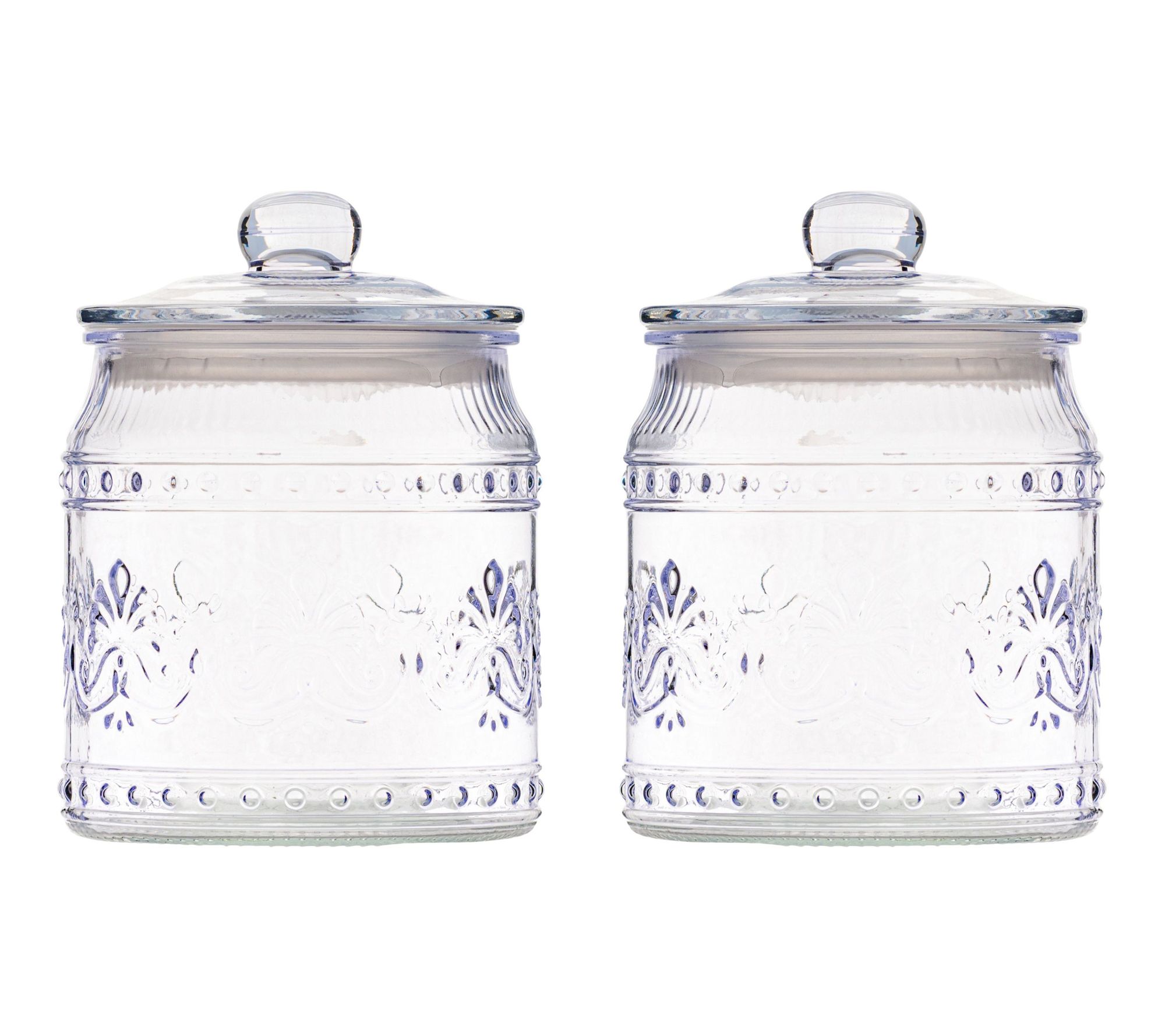 10 Strawberry Street Set of 2 Wentworth Glass Canister