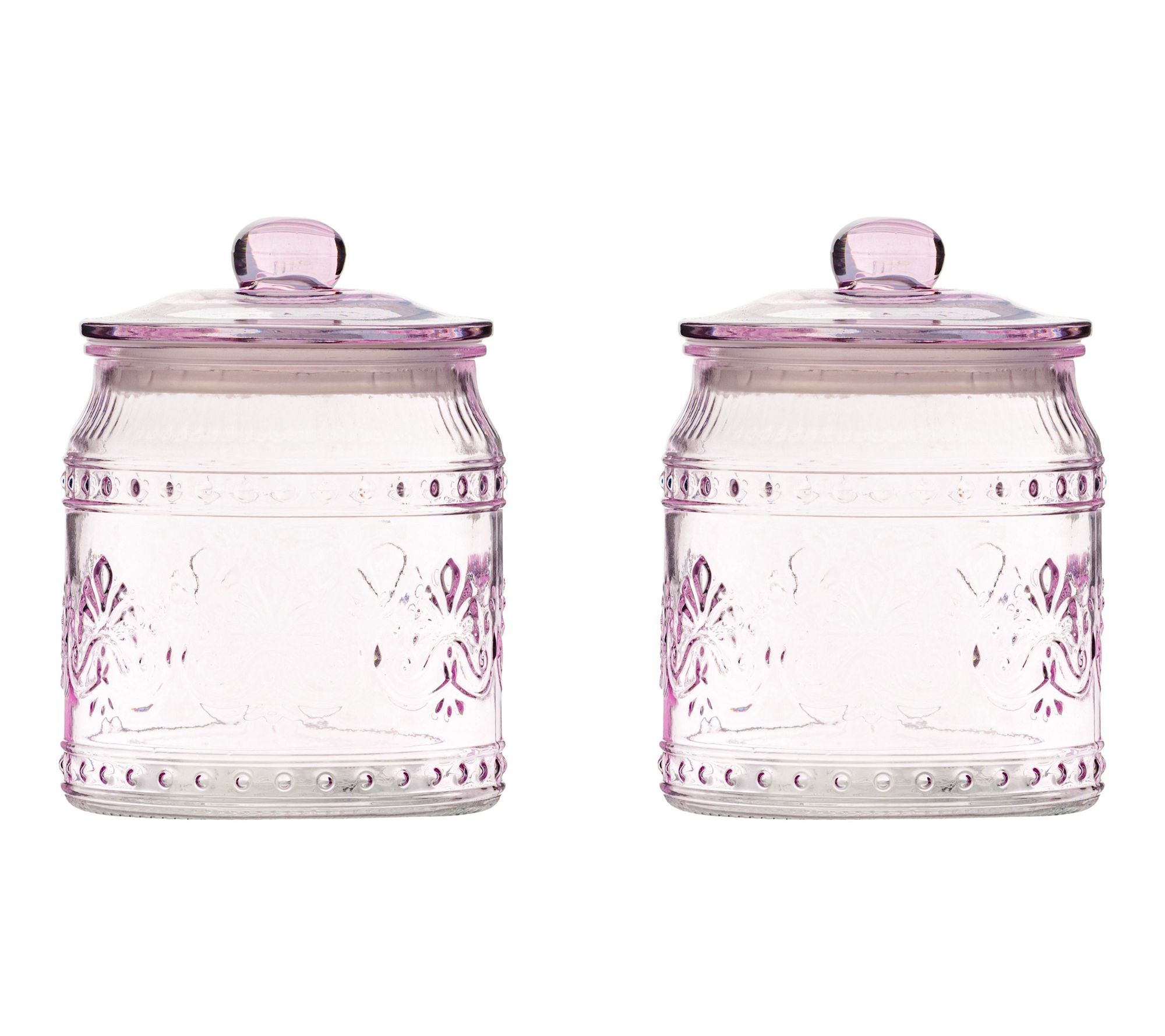 10 Strawberry Street Set of 2 Wentworth Glass Canister