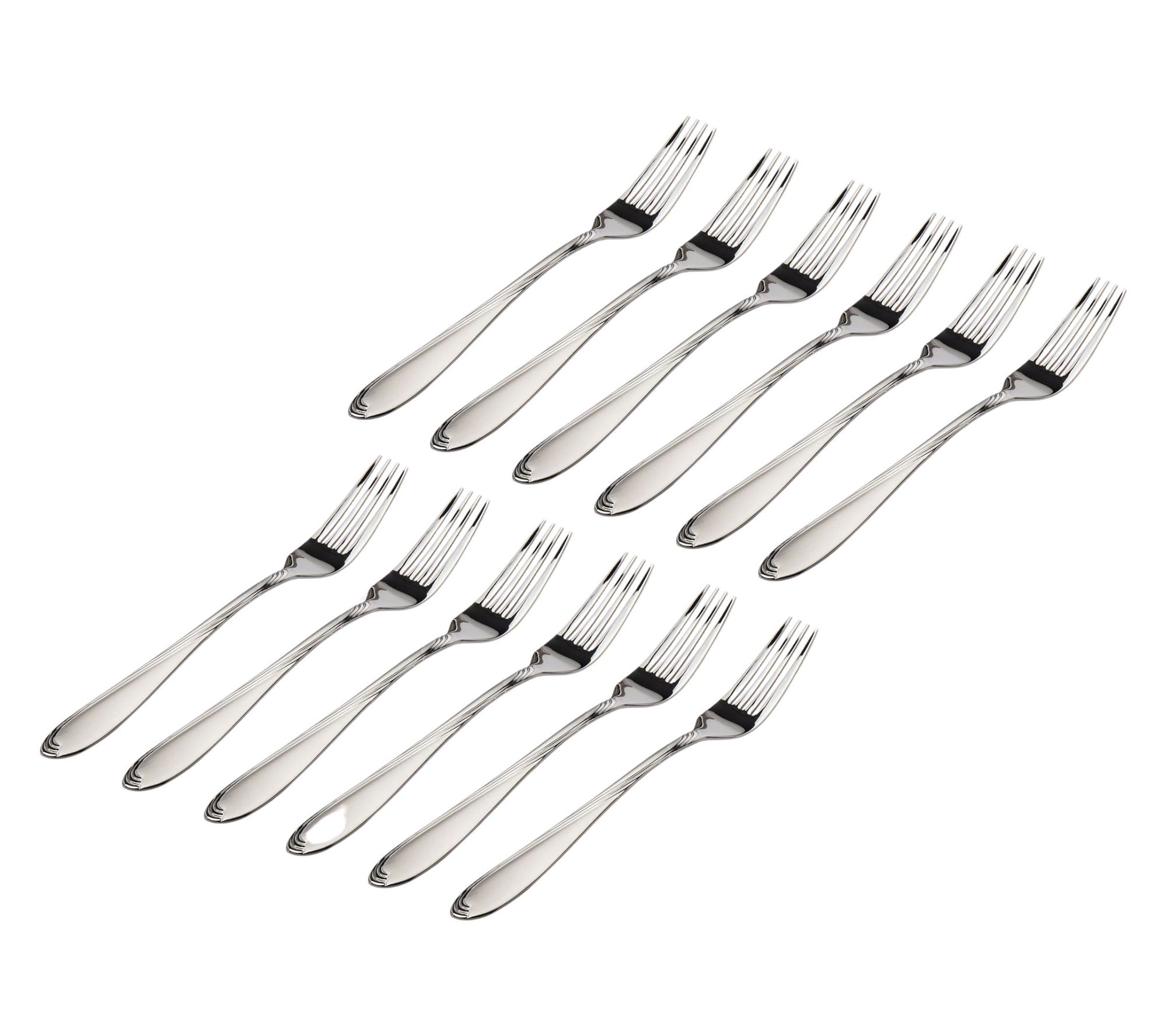 Godinger Set of 12 Wave Sandblast 18/0 SS SaladForks