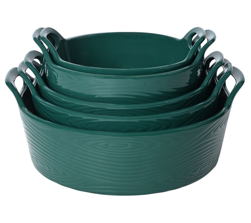 "As Is" Temp-tations 5-Piece Round Nestable Bake and Serve Set