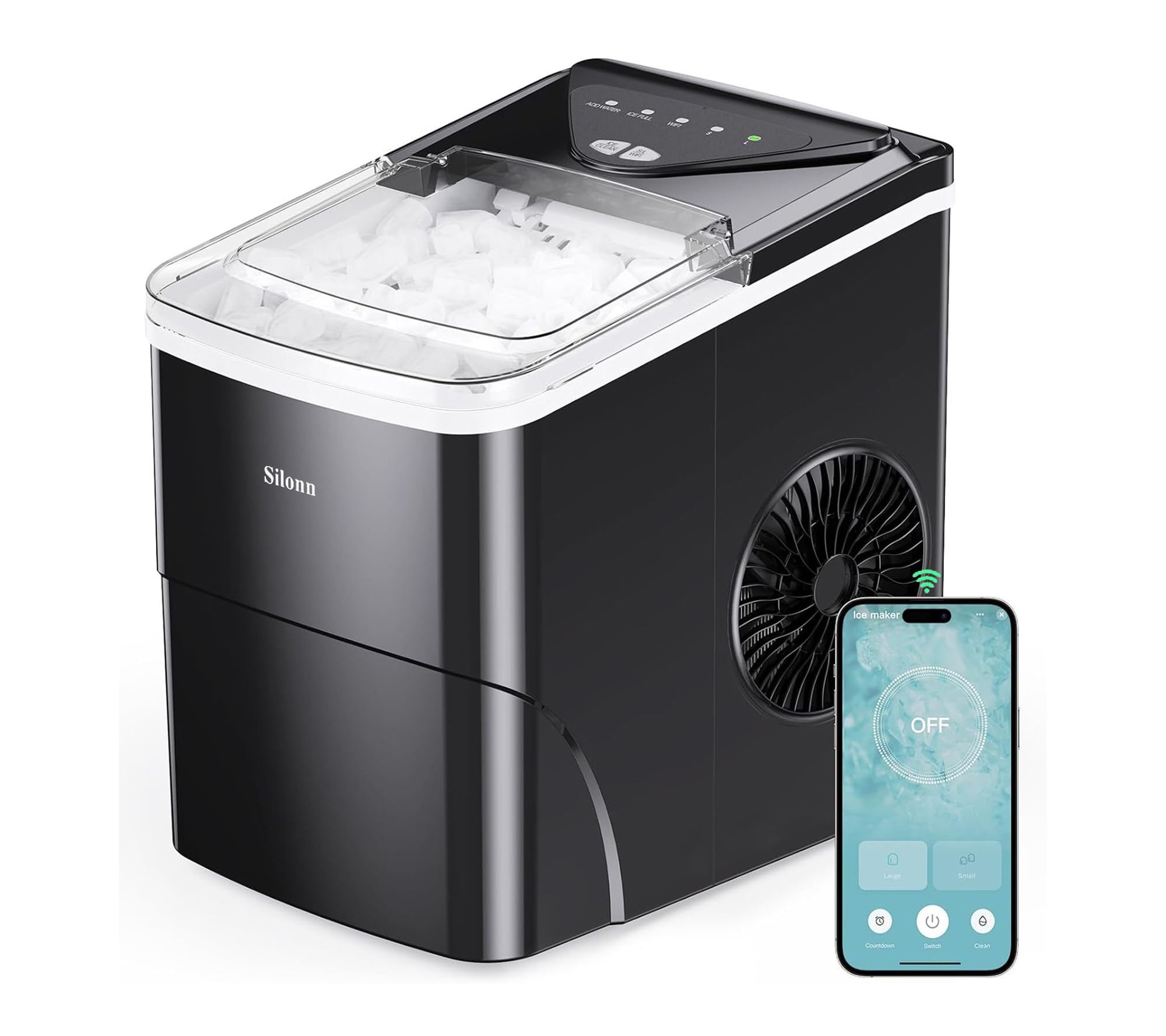 Silonn 26 lbs Smart Countertop Ice Maker with App Control