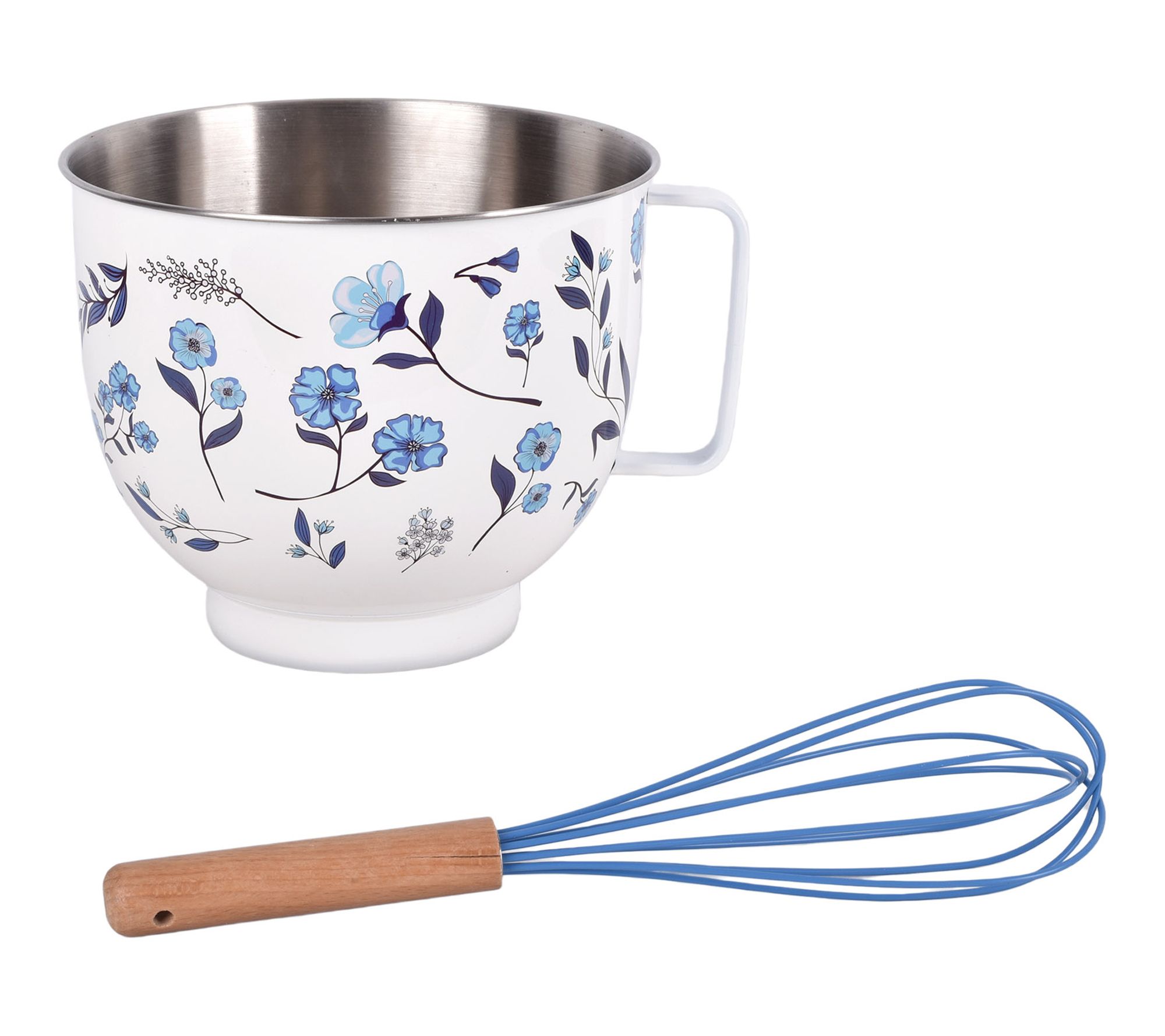 Temp-tations 5-qt Printed Stainless Steel Batter Bowl with Whisk