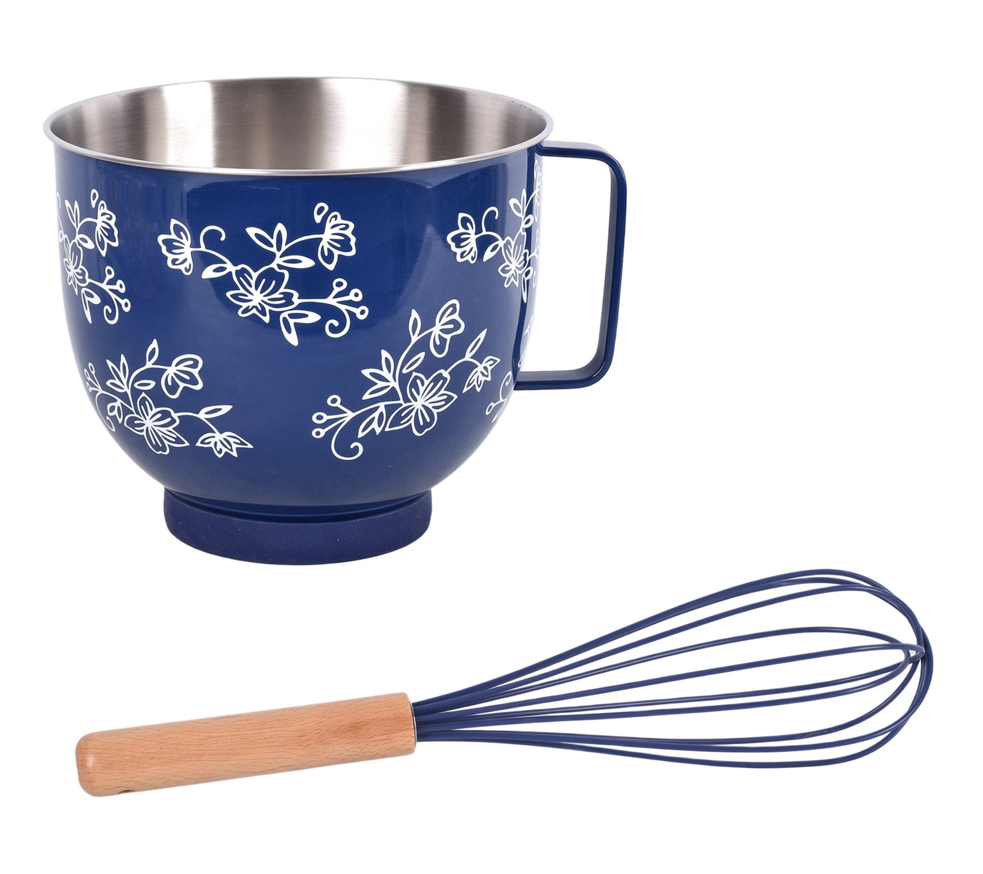 Temp-tations 5-qt Printed Stainless Steel Batter Bowl with Whisk
