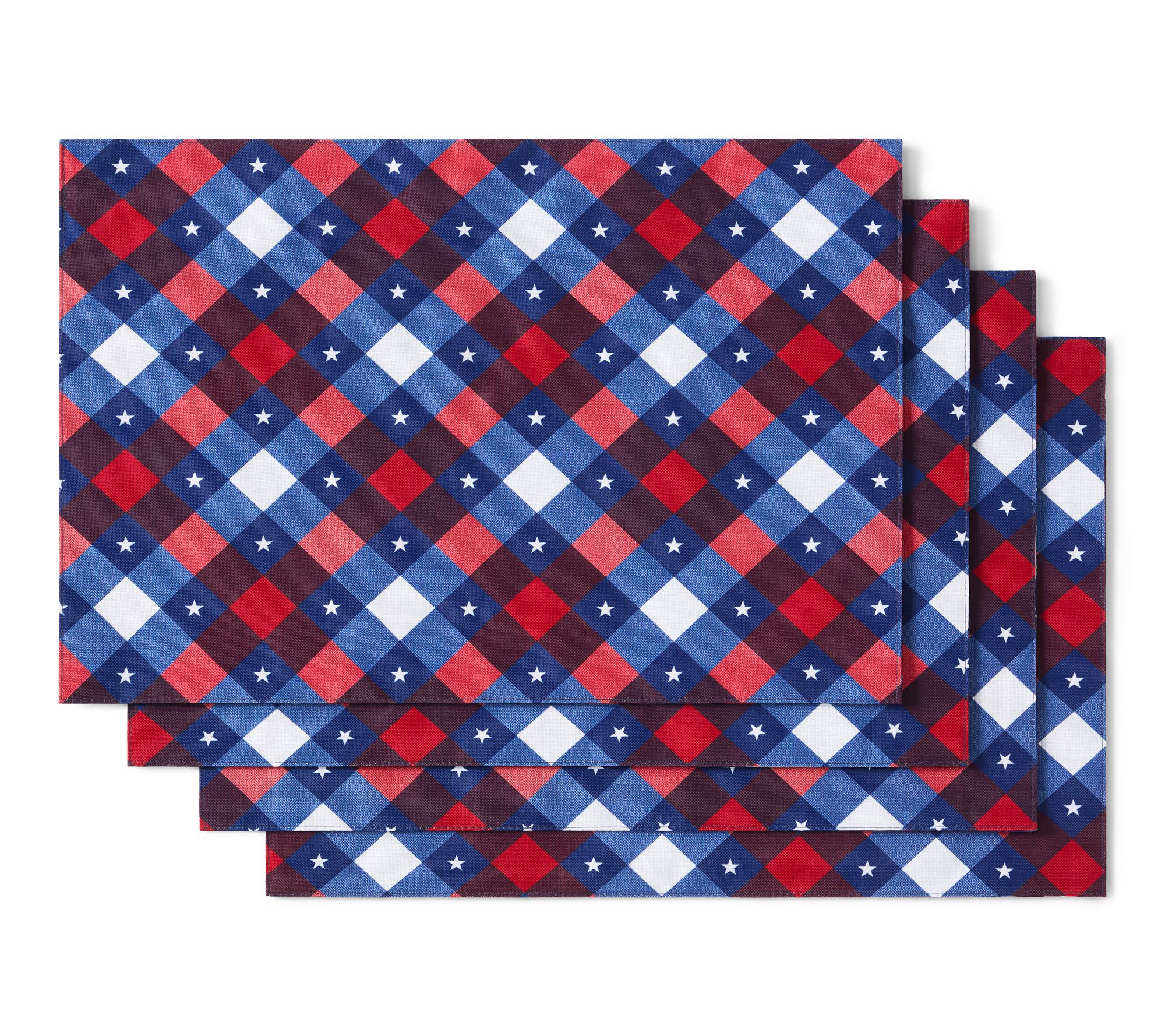 Town & Country Living Patrioti c Plaid Placema t 4-Pack Set