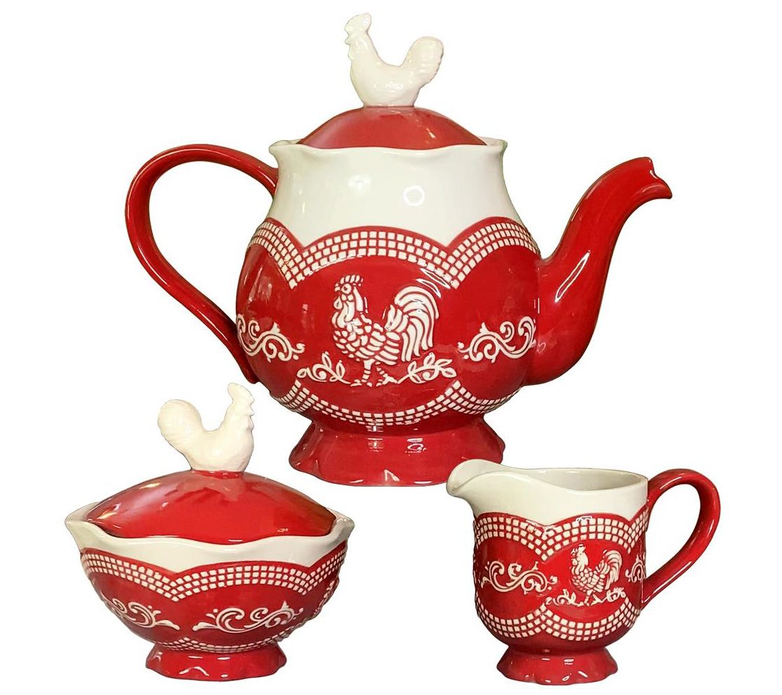 Temp-tations Doodle Doo 3-pc Tea Set - QVC.com