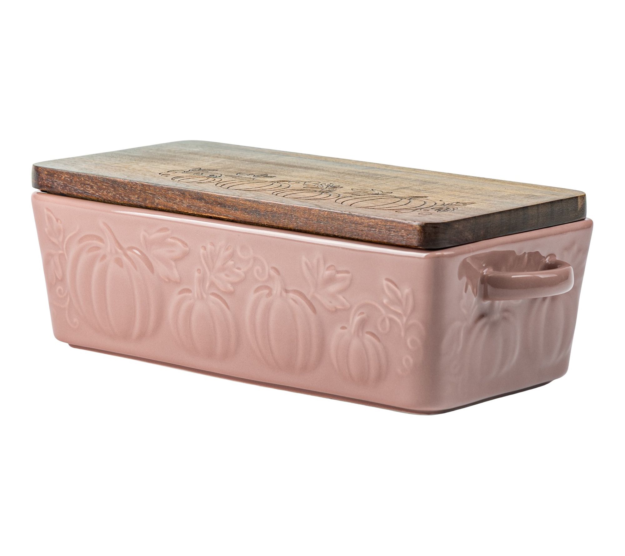 10 Strawberry Street Gourd Impressions Loaf Pan w/ Acacia Lid