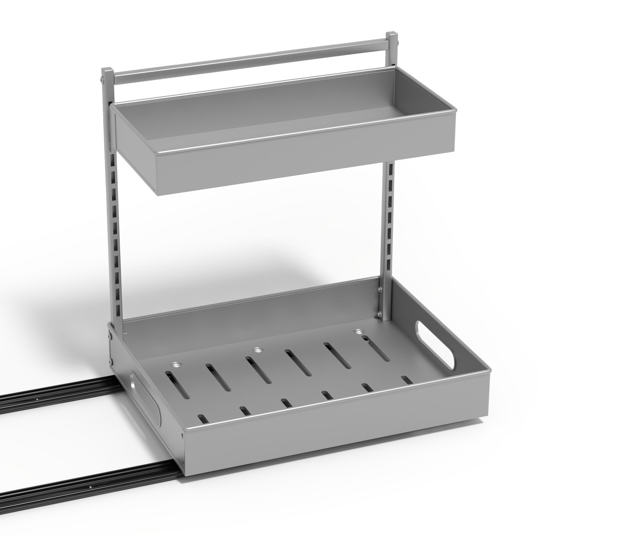 Sorbus 2-Tier Pull-Out Under Sink Organizer Silver