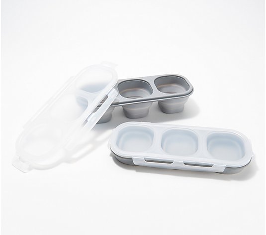 Set of (2) Collapsible Silicone Food Storage Cubes