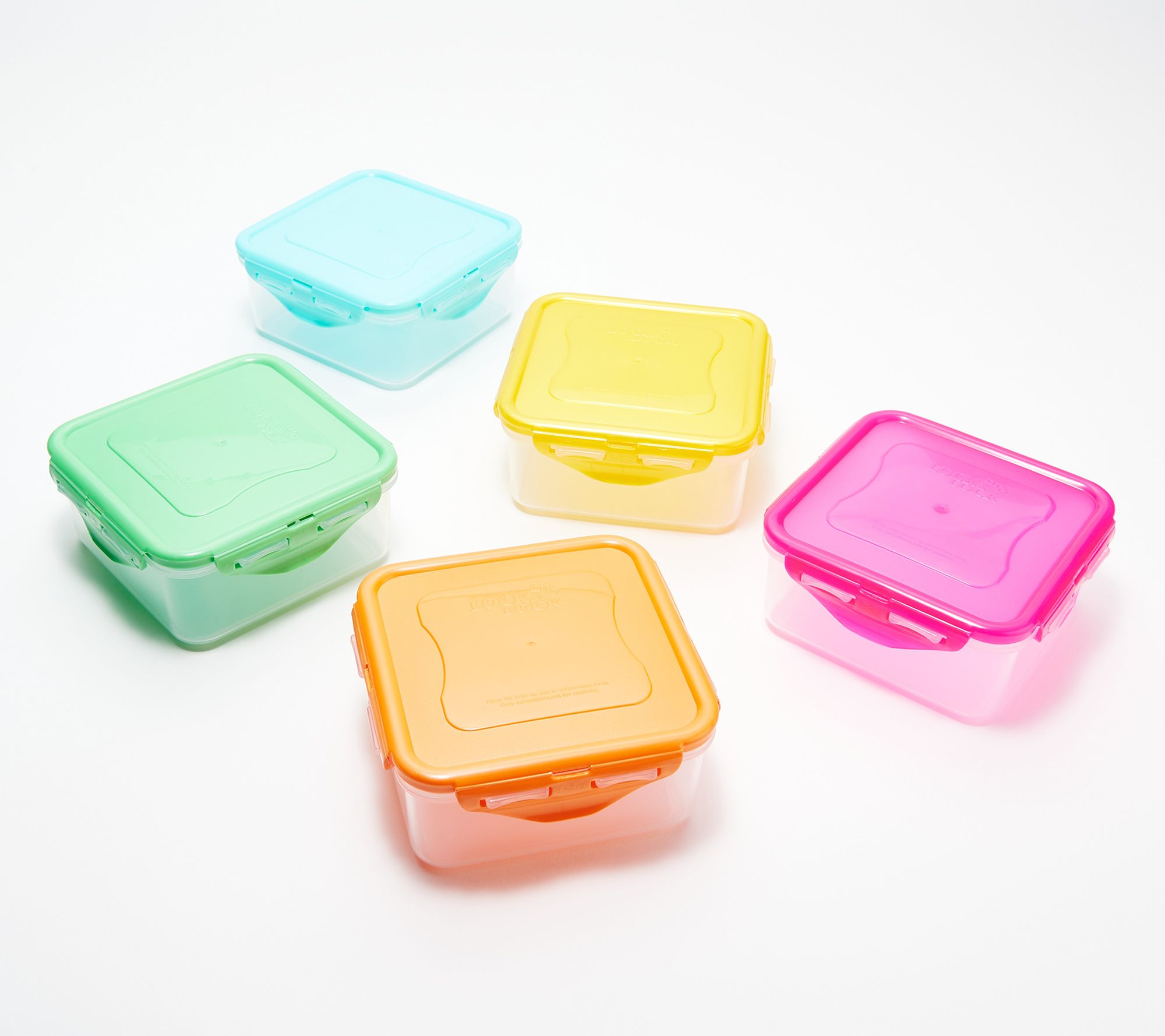 LocknLock Set of 10 Multi-Color Square Containers - QVC.com