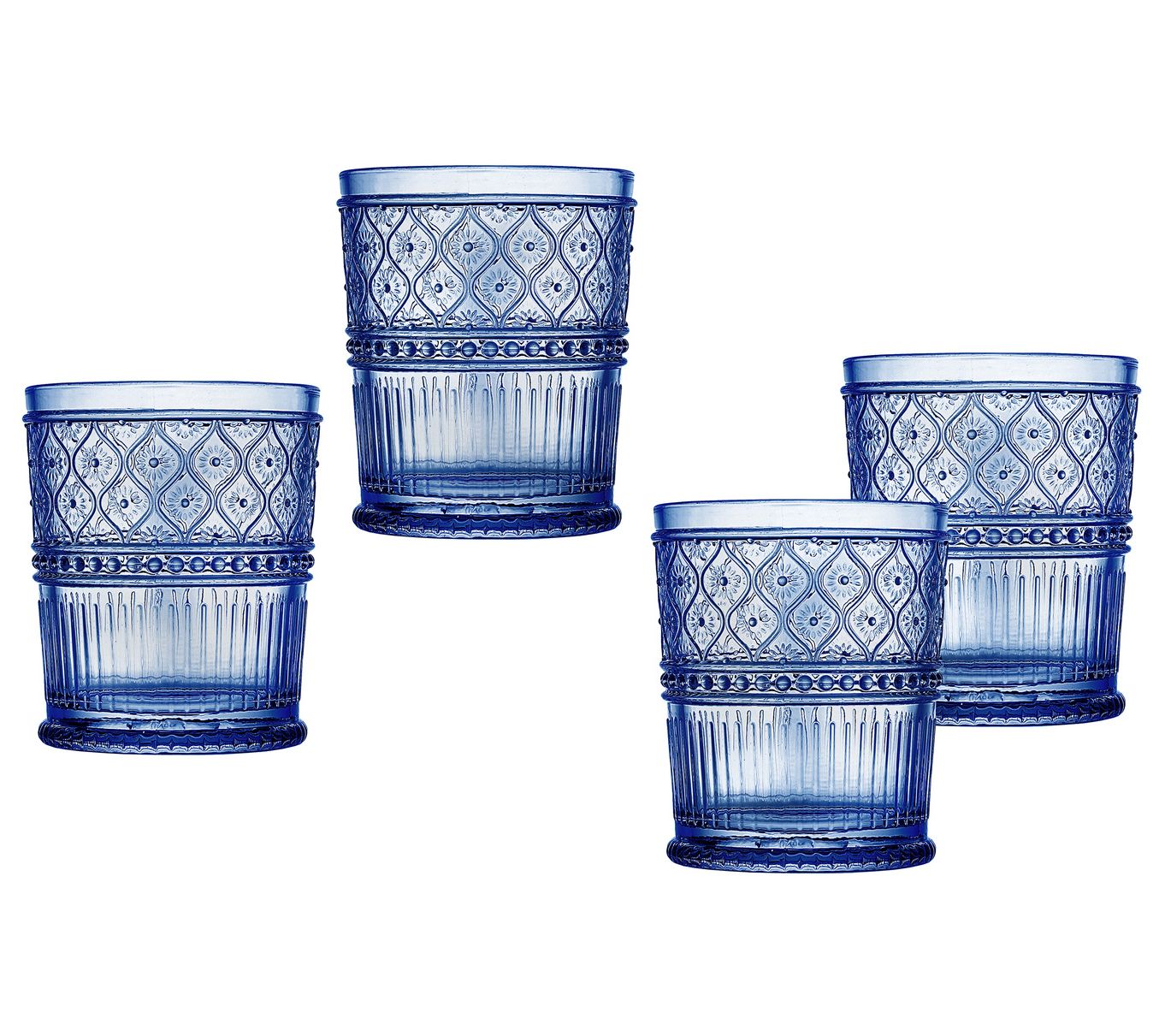 Godinger Set of 4 Claro Clear Double Old Fashion Glasses