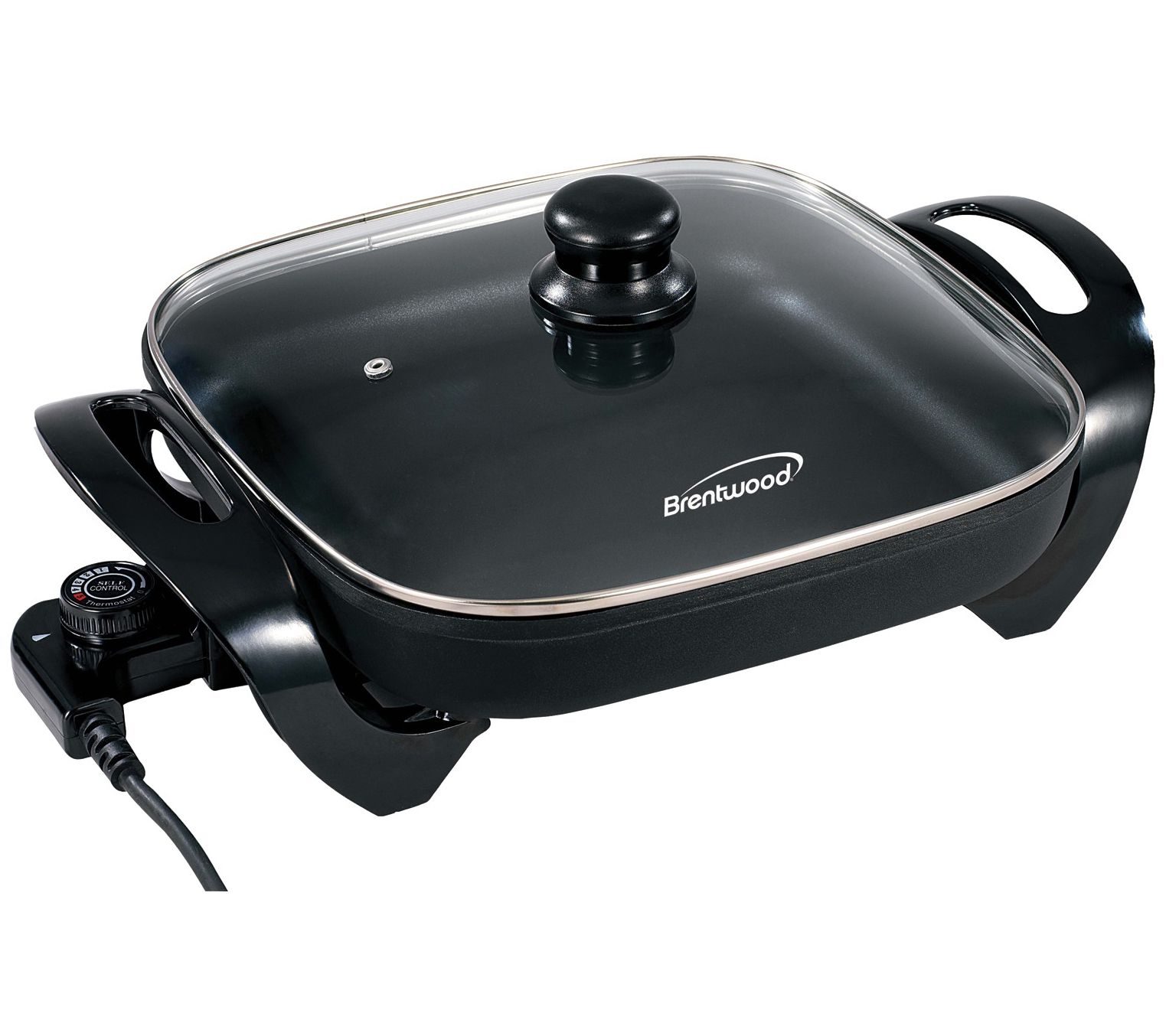 Brentwood 12in Nonstick Electric Skillet with Glass Lid