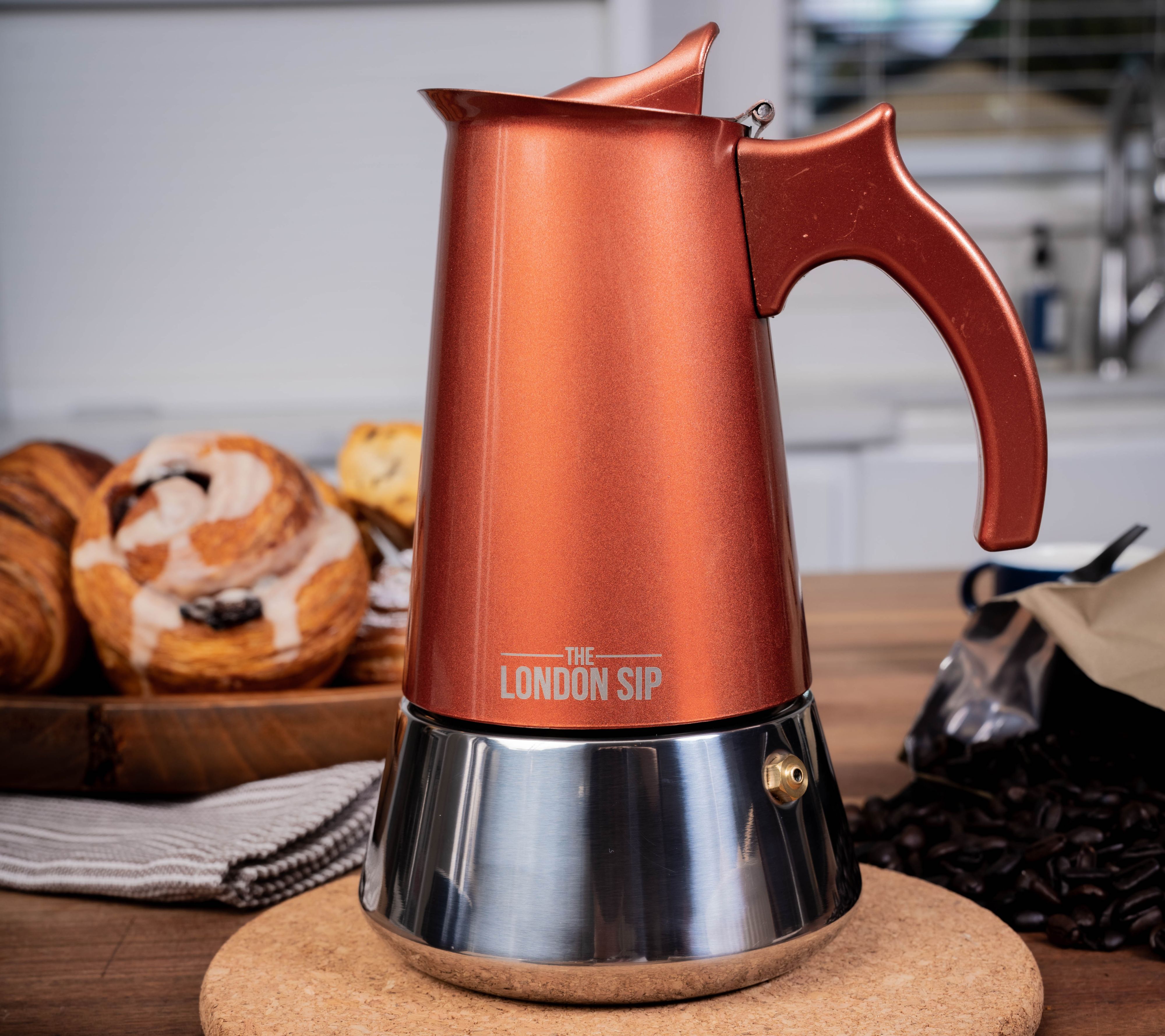 JoyJolt Italian Moka Pot 3 Cup Stovetop Espresso Maker Aluminum Coffee  Percolator Coffee Pot - Orange