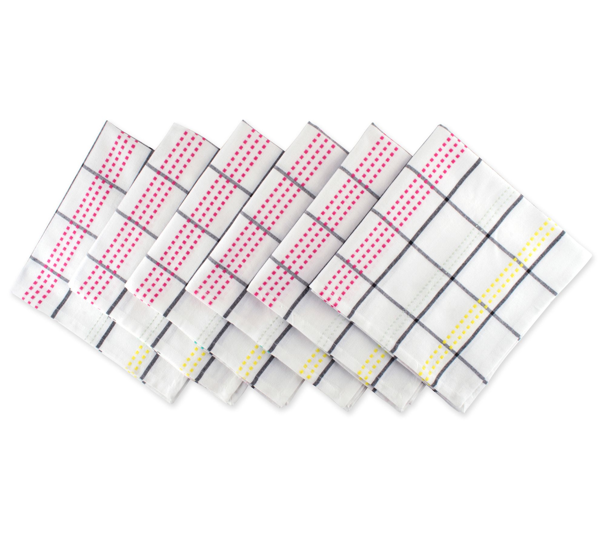 Design Imports Set of (6) Color Pop Plaid Napkins